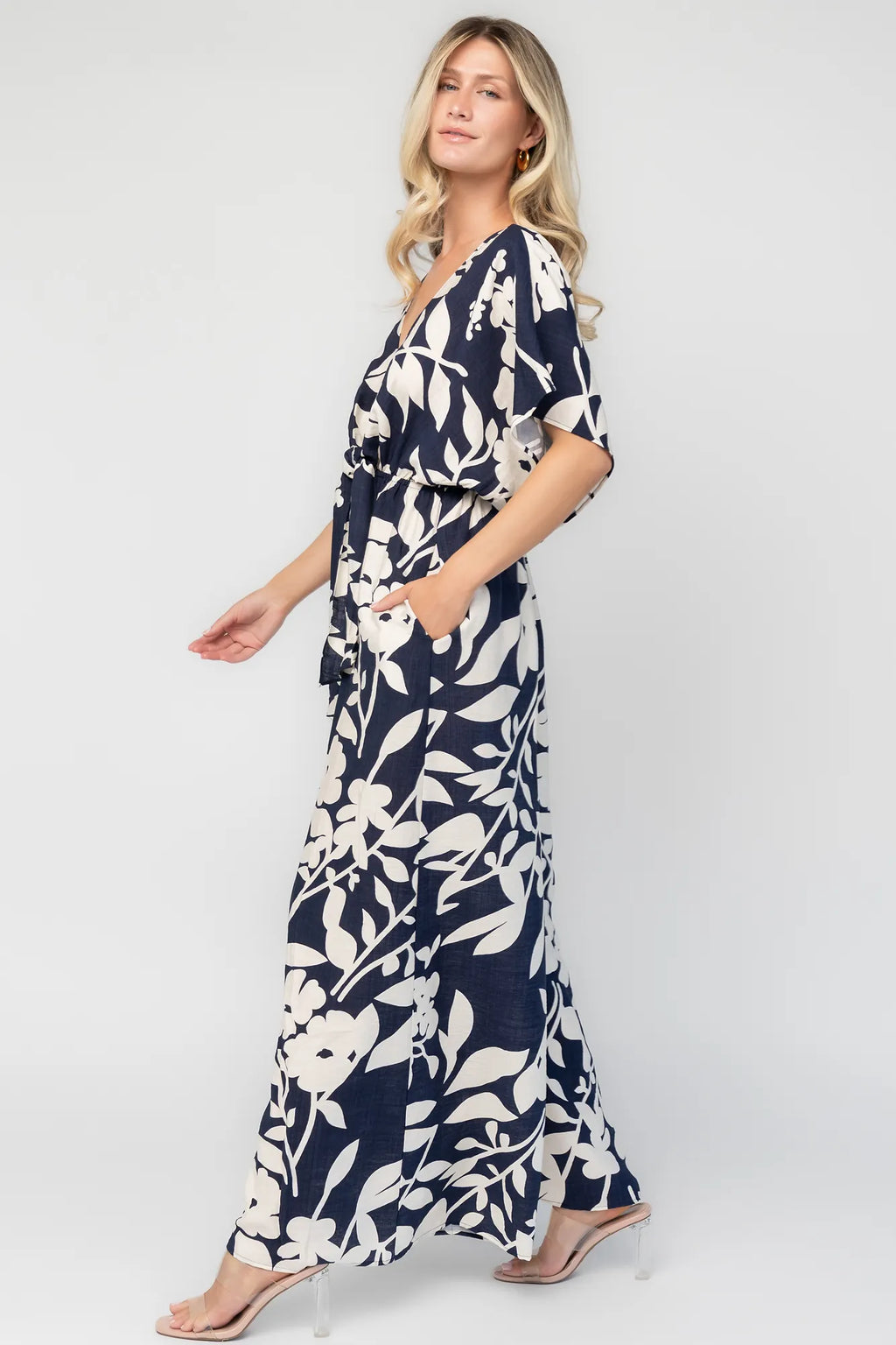 Thalassa Jumpsuit | Navy + Ivory Floral