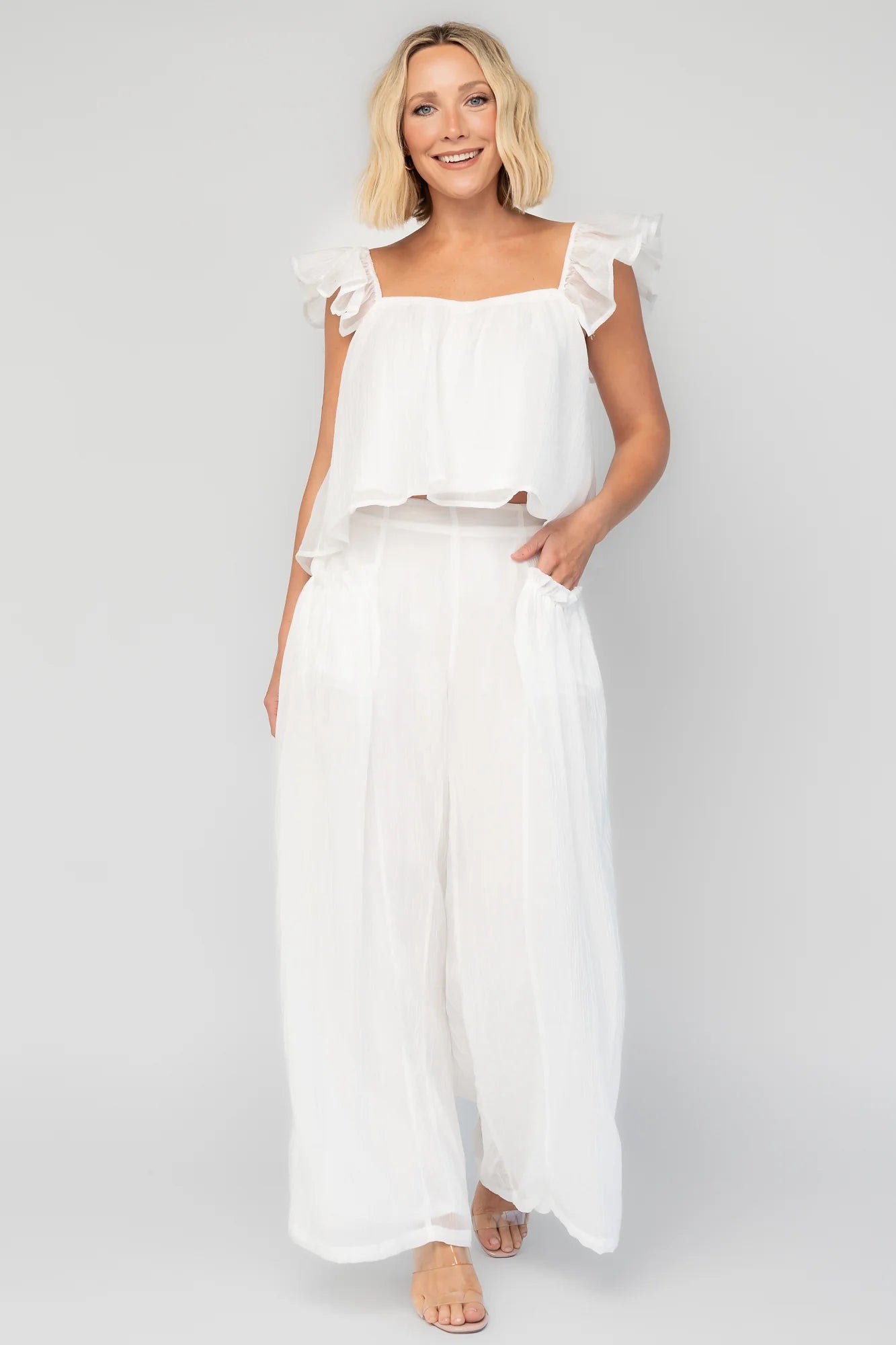 Bettie Shirt + Pants Set | Off White