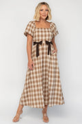Sinclair Midi Dress | Brown Plaid