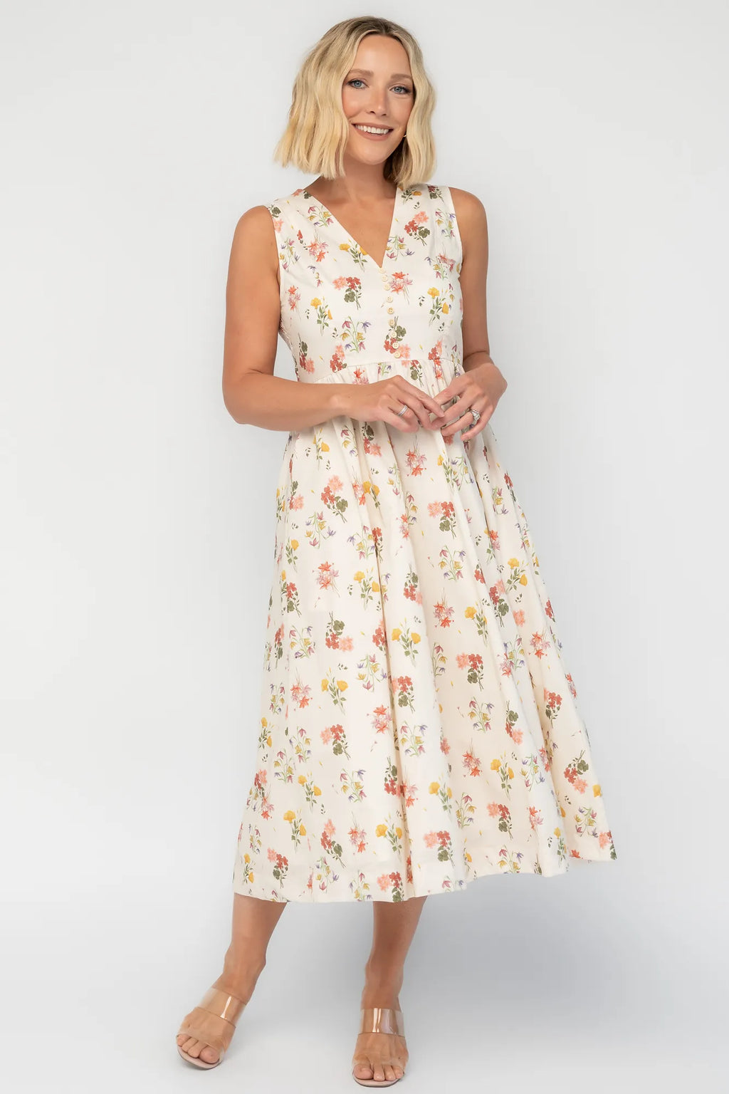 Whitmore Midi Dress | Cream Multi Floral