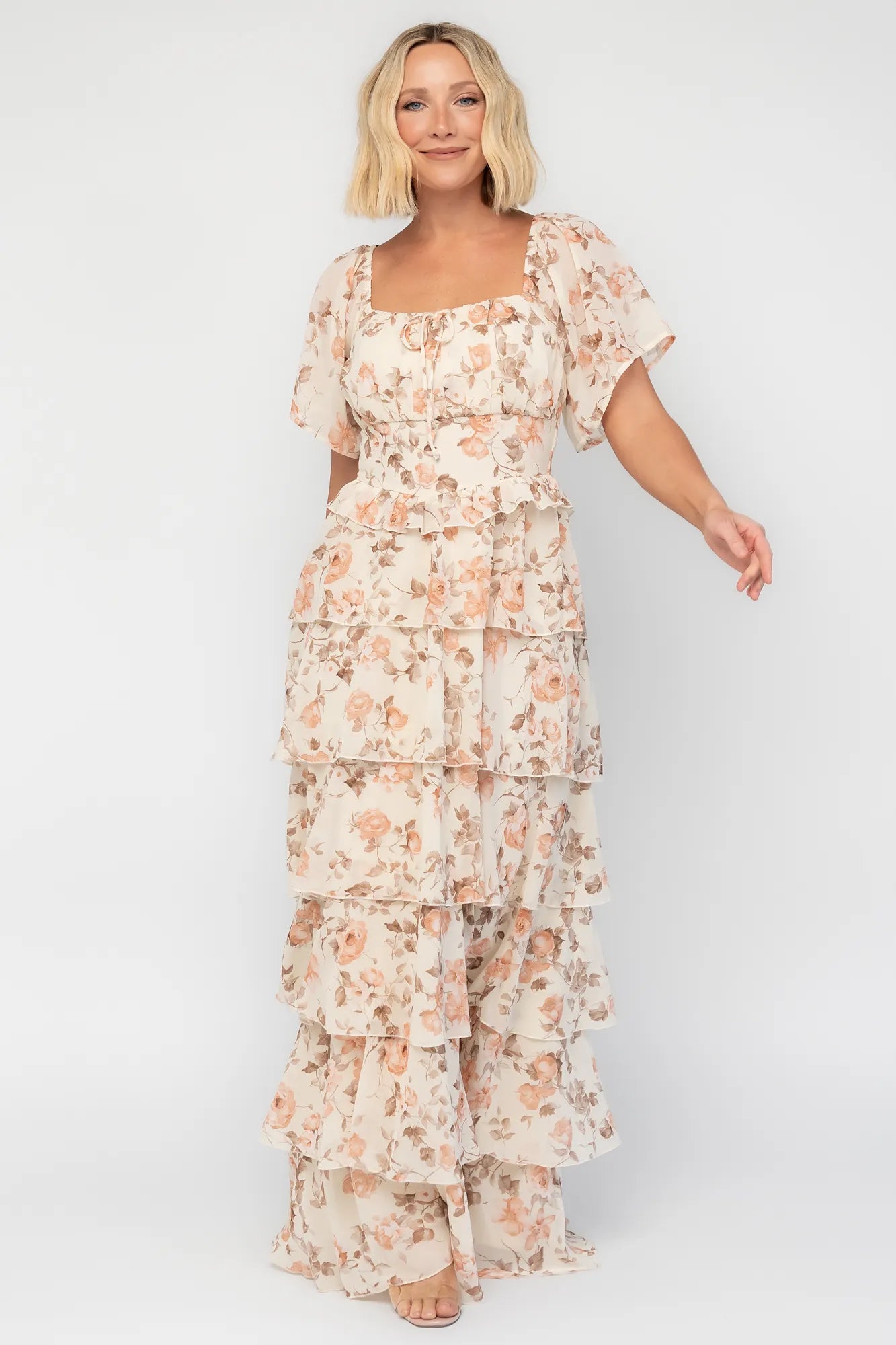 Bliss Tiered Maxi Dress | Vintage Cream Floral