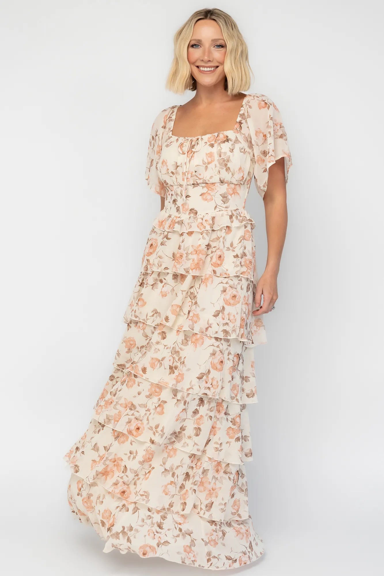 Bliss Tiered Maxi Dress | Vintage Cream Floral
