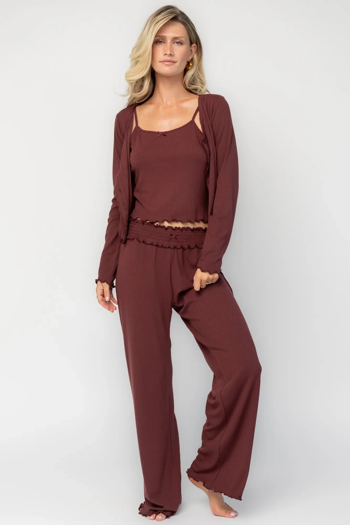 Louise Soft Knit Pajama Set | Mulberry
