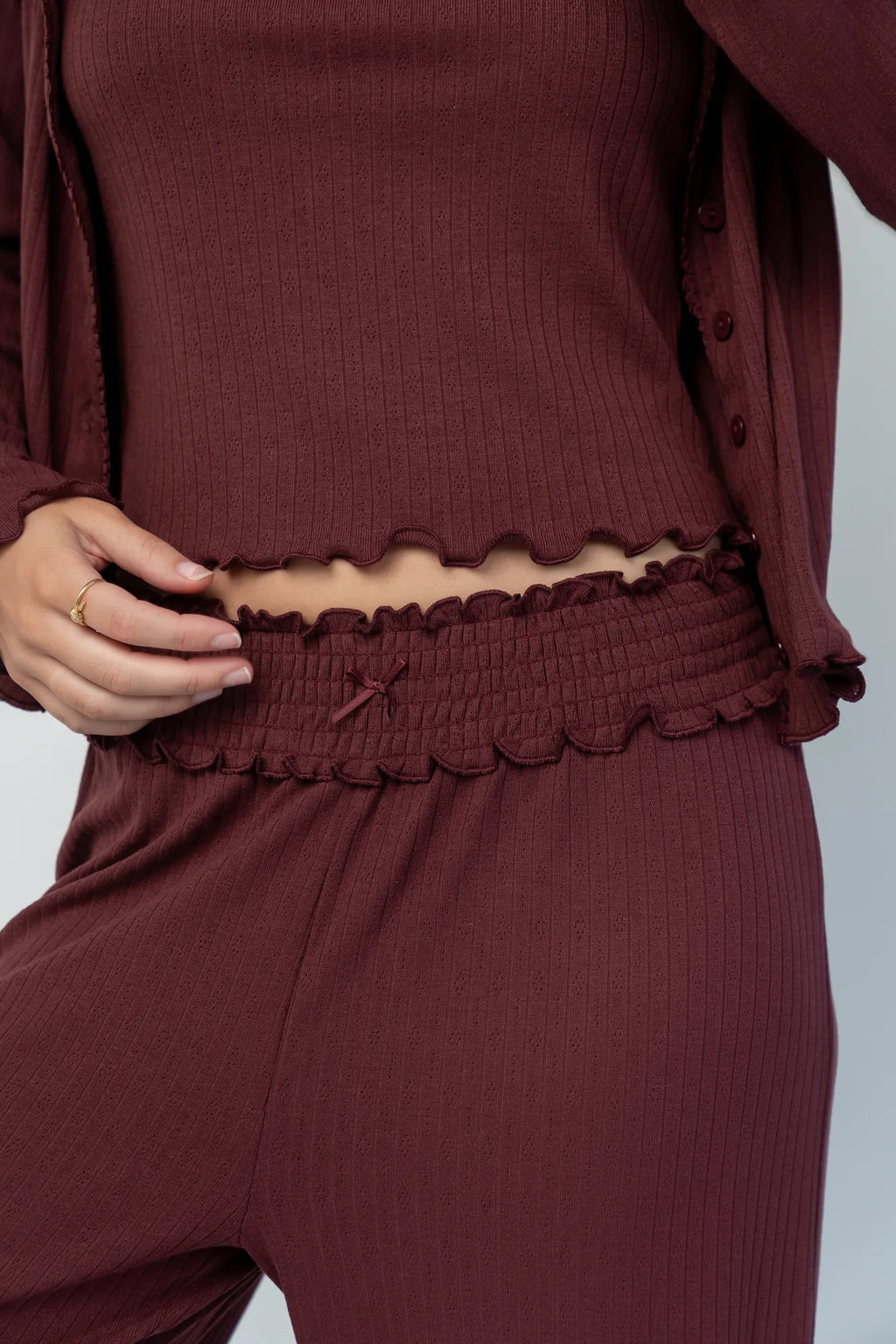 Louise Soft Knit Pajama Set | Mulberry