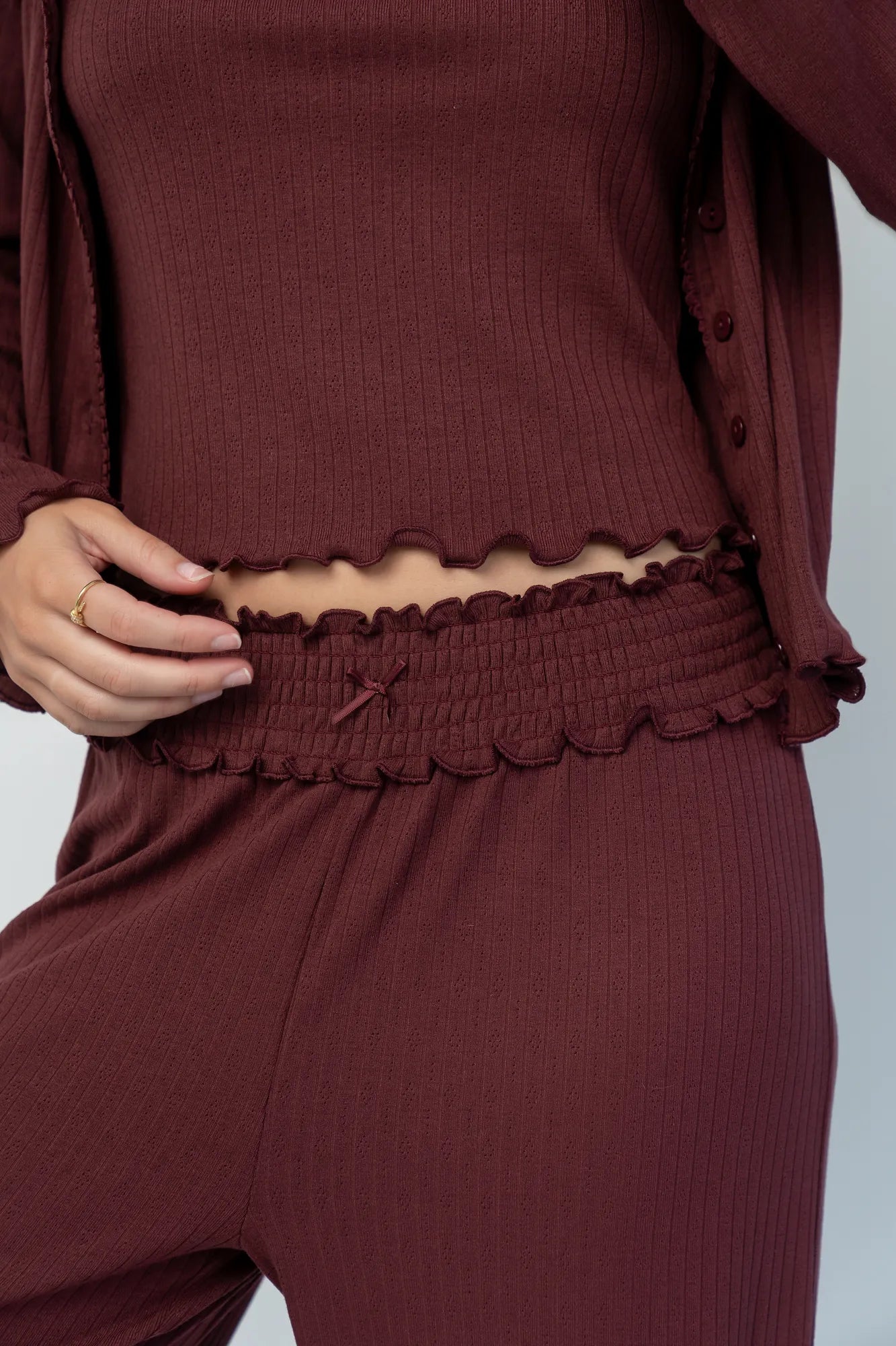 Louise Soft Knit Pajama Set | Mulberry