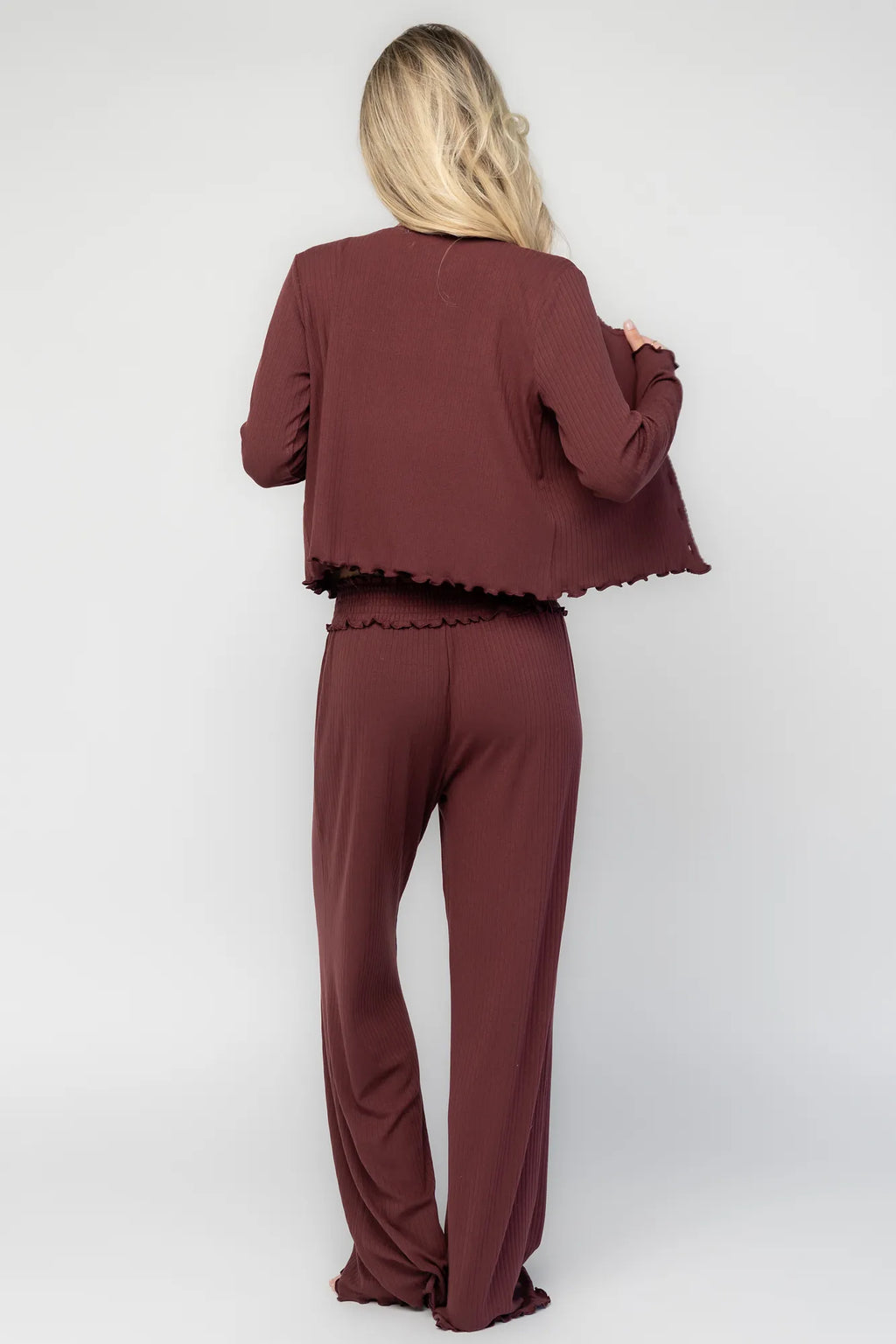 Louise Soft Knit Pajama Set | Mulberry