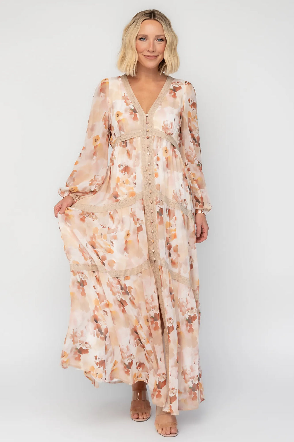 Langley Maxi Dress | Warm Abstract Floral