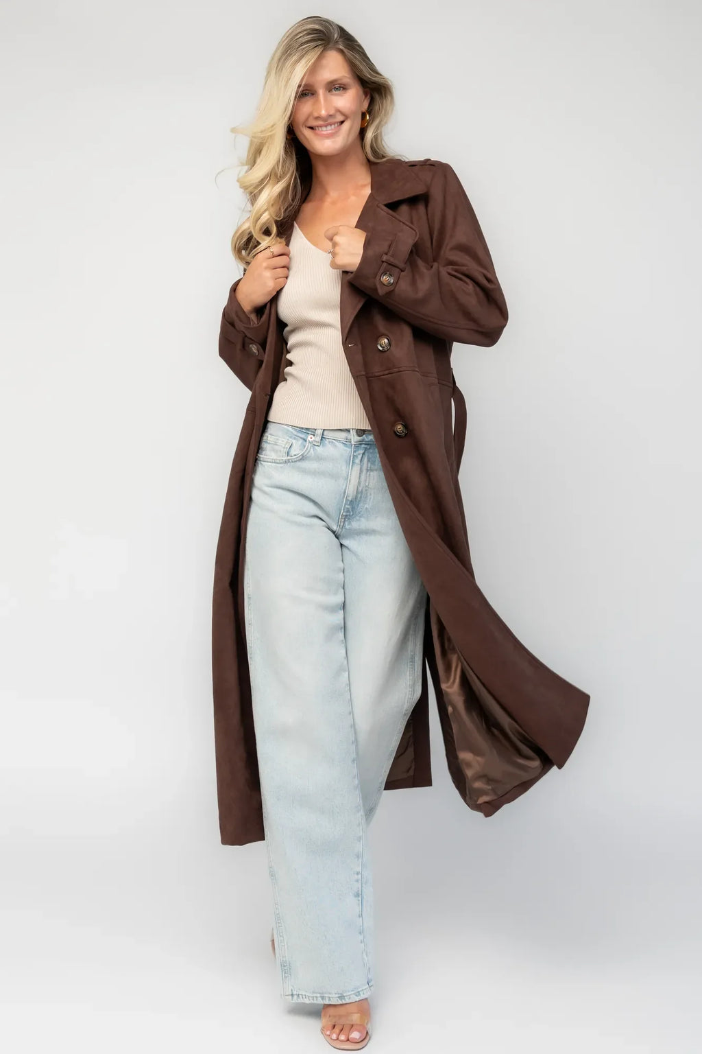 Carnegie Coat | Brown Suede