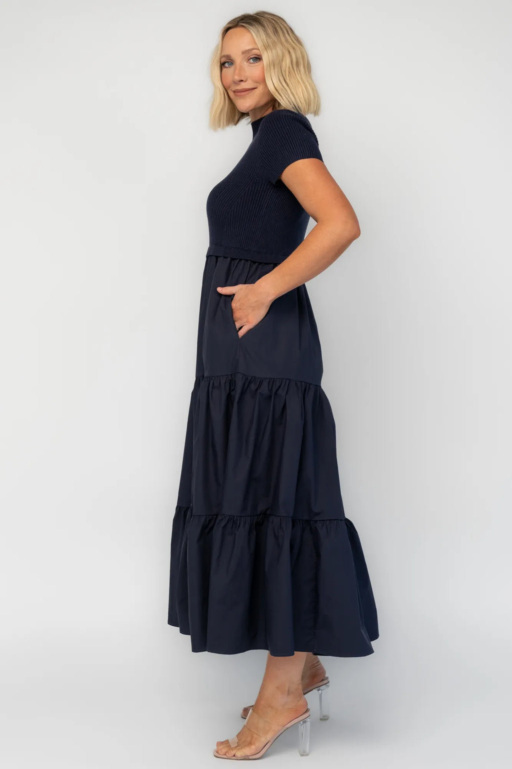 Devotion Tiered Dress | Navy