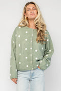 Cinder Cardigan | Sage + White Dot