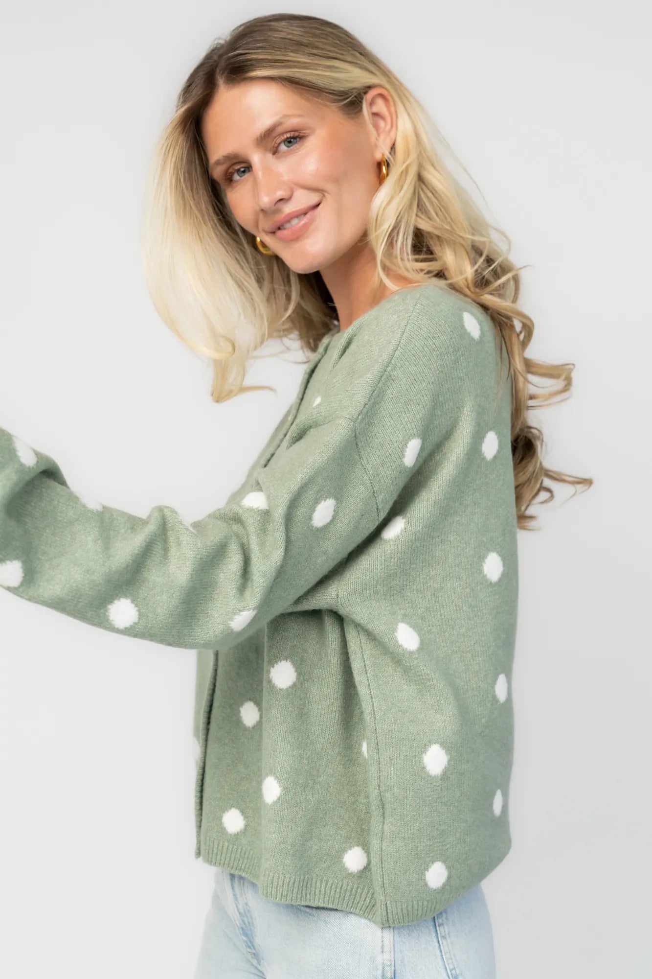 Cinder Cardigan | Sage + White Dot