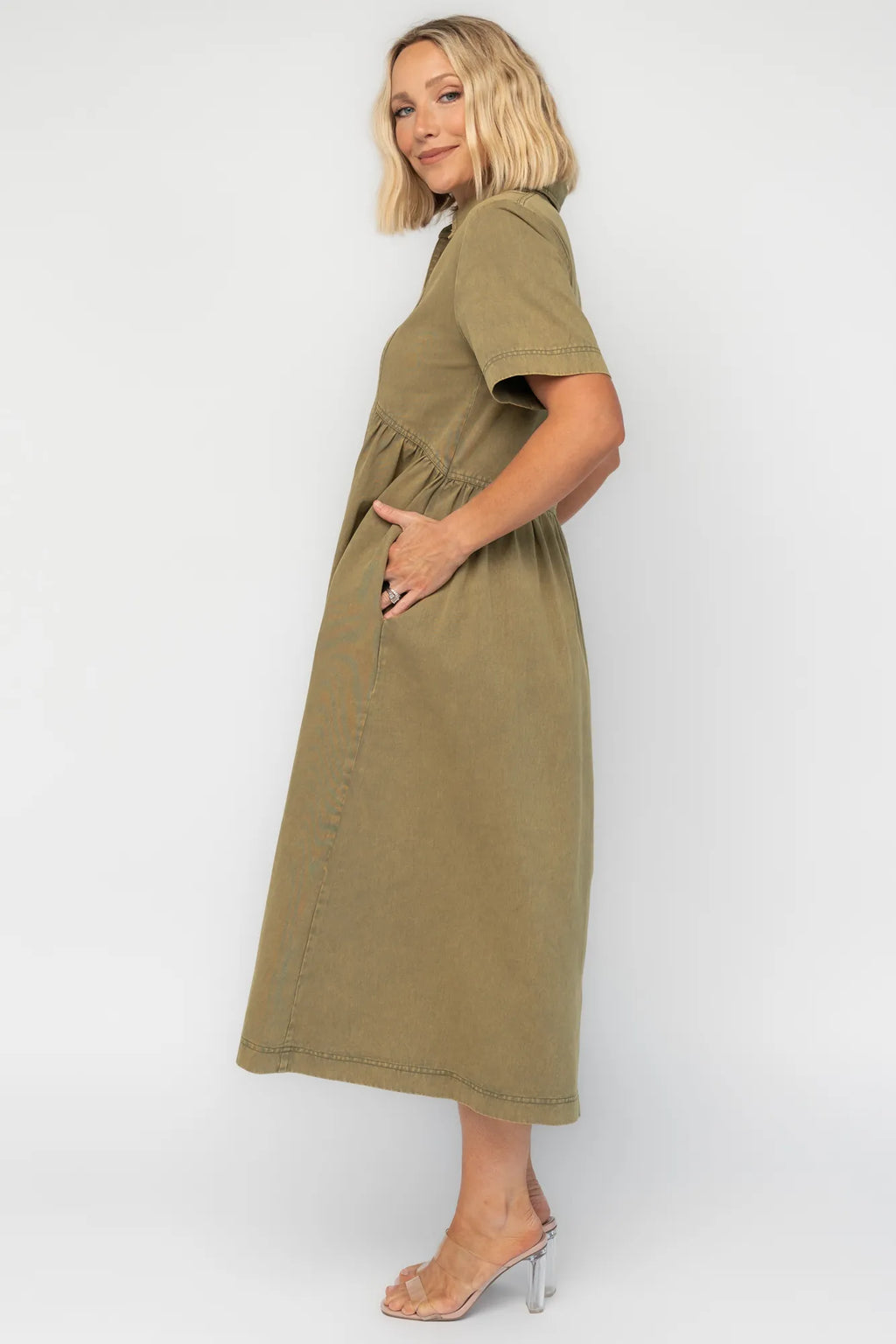 Lenore Button Up Dress | Olive