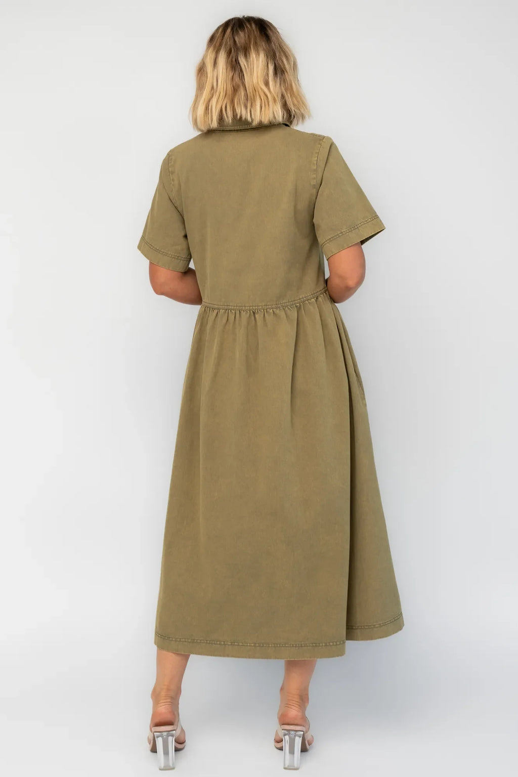 Lenore Button Up Dress | Olive