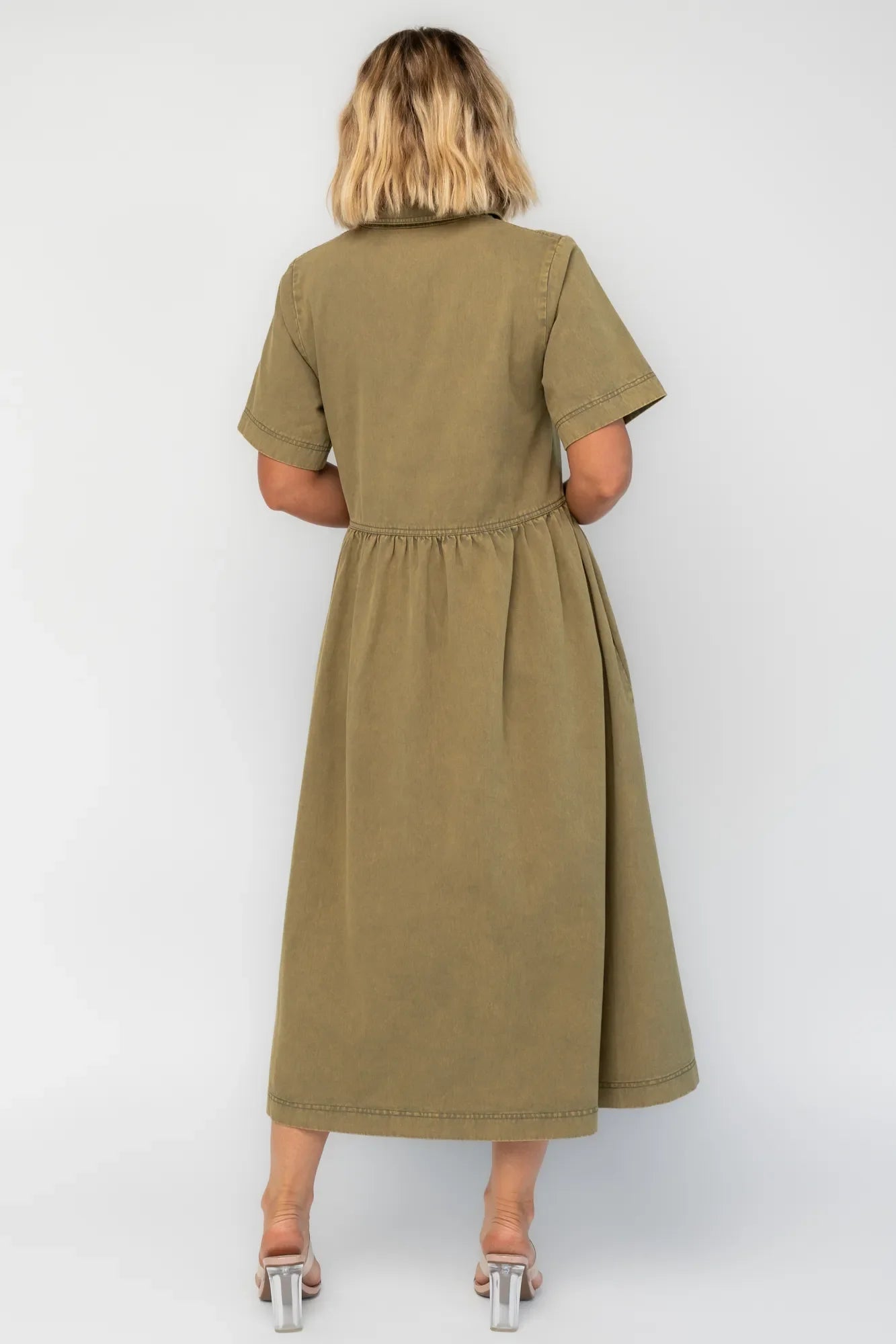 Lenore Button Up Dress | Olive