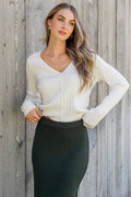 Heidi Pointelle Cardigan | Ivory