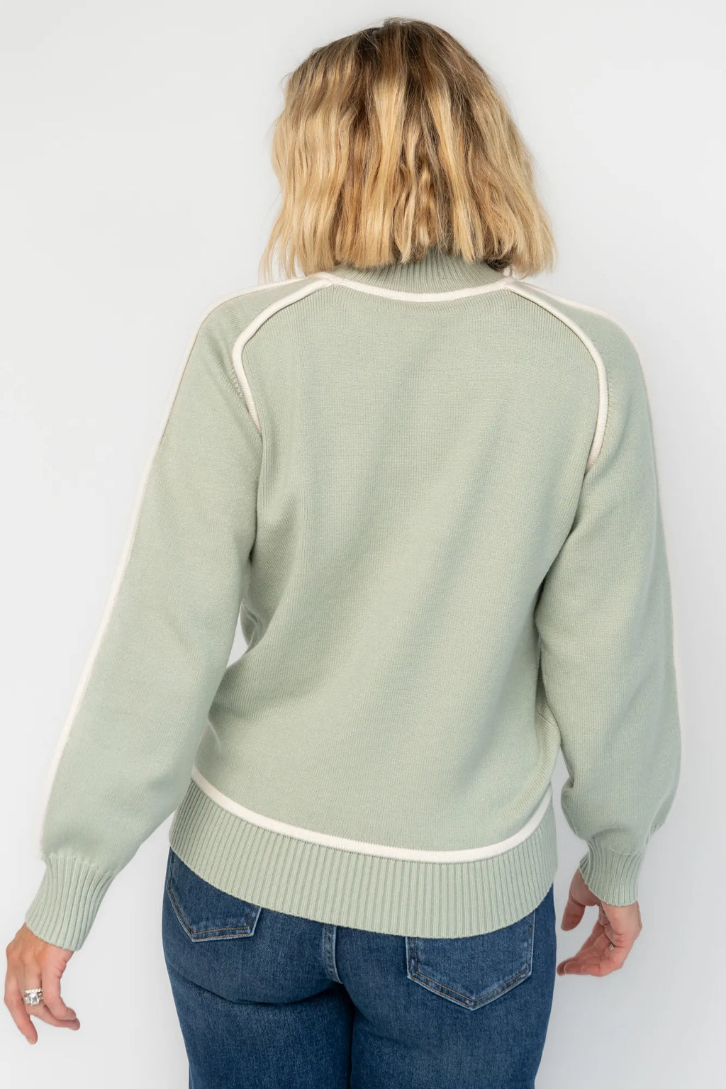 Harrington Sweater | Sage + Cream