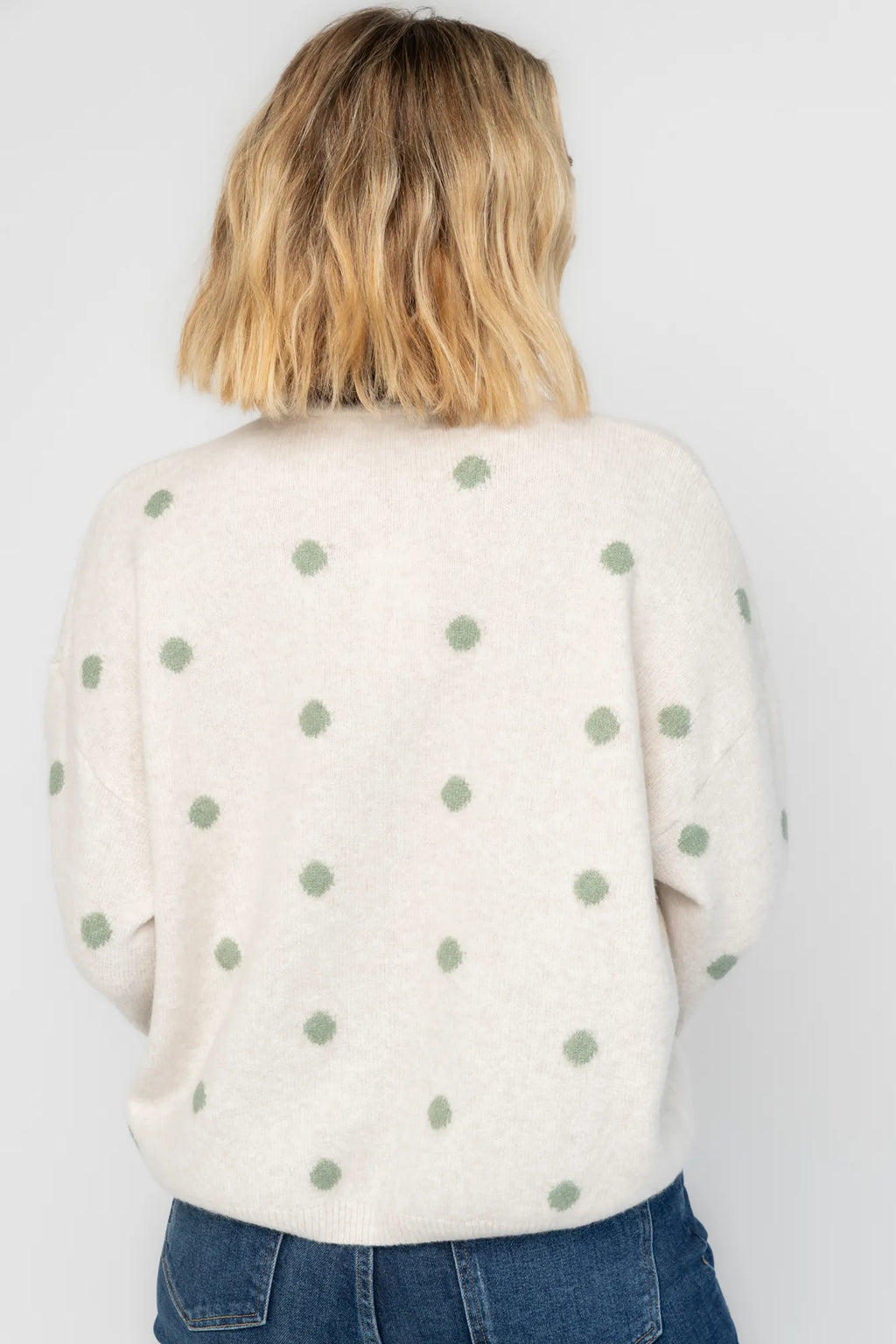 Cinder Cardigan | Ivory + Sage Dot