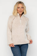 Arlington Half Zip Sweater | Beige Stripe