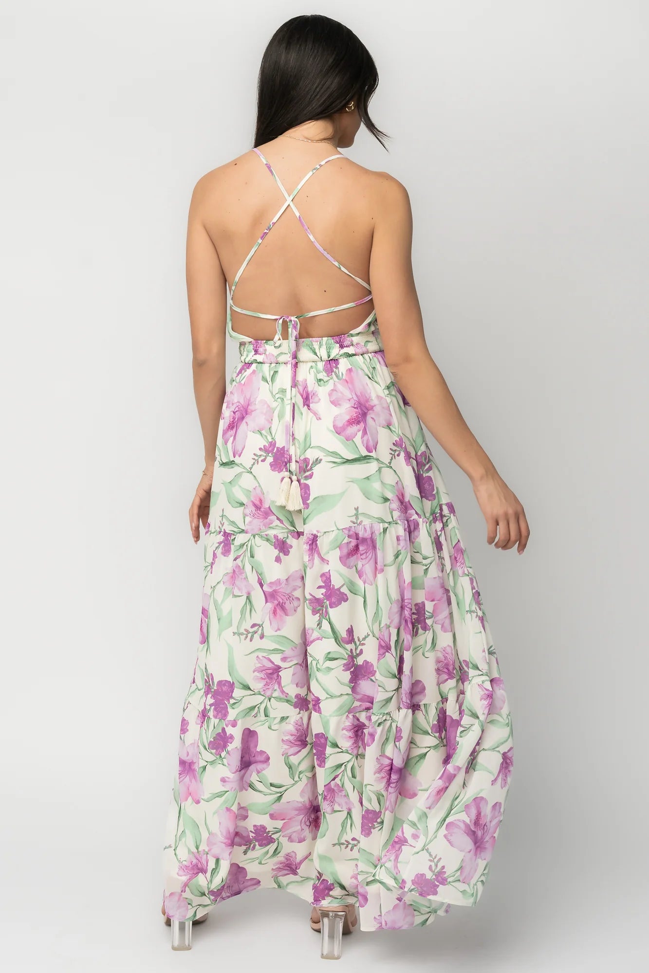 Lina Maxi Dress | Purple + White Floral