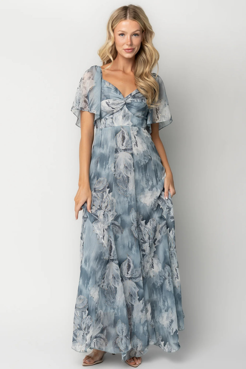 Positano Maxi Dress | Light Blue Floral