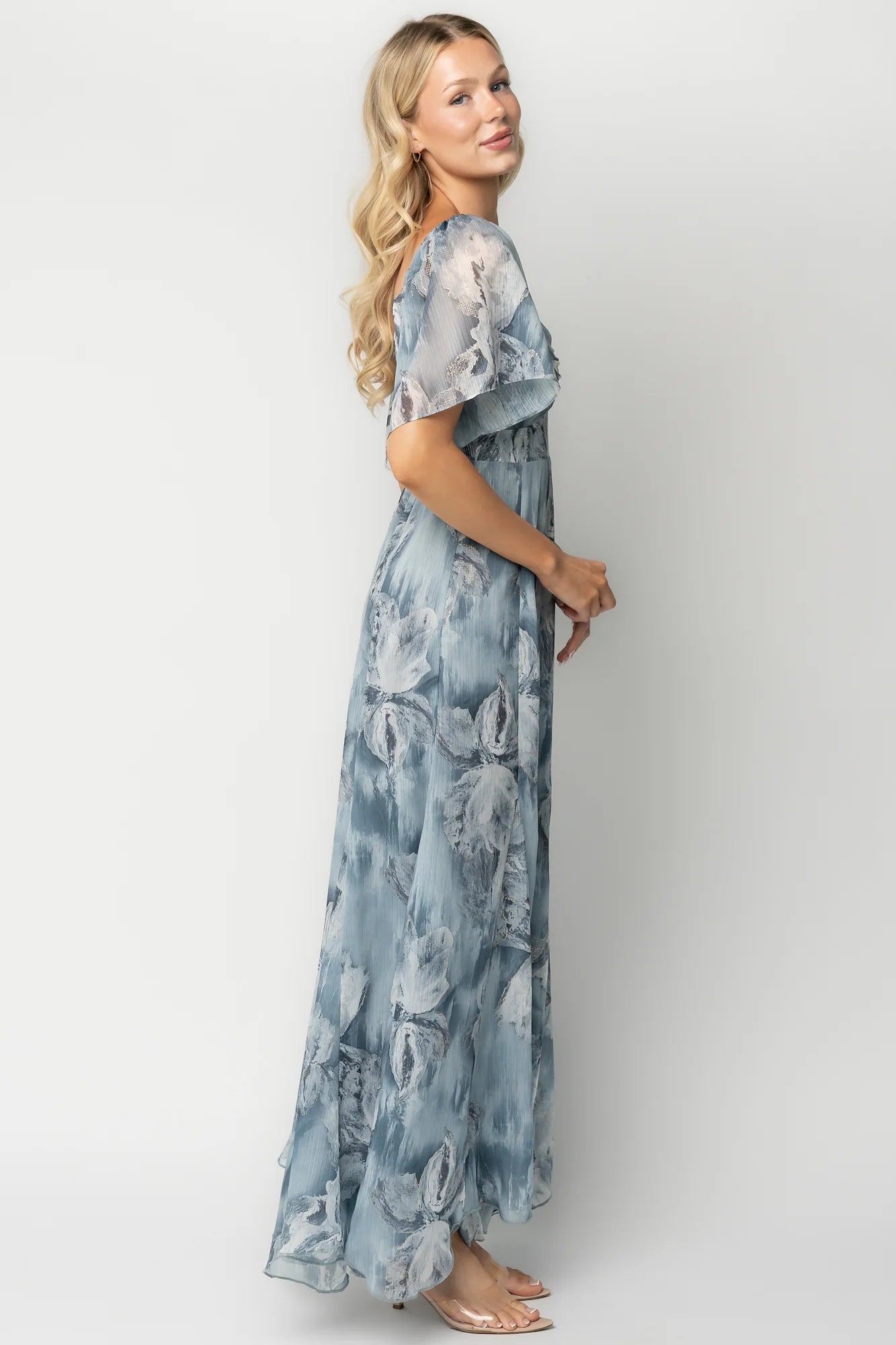 Positano Maxi Dress | Light Blue Floral