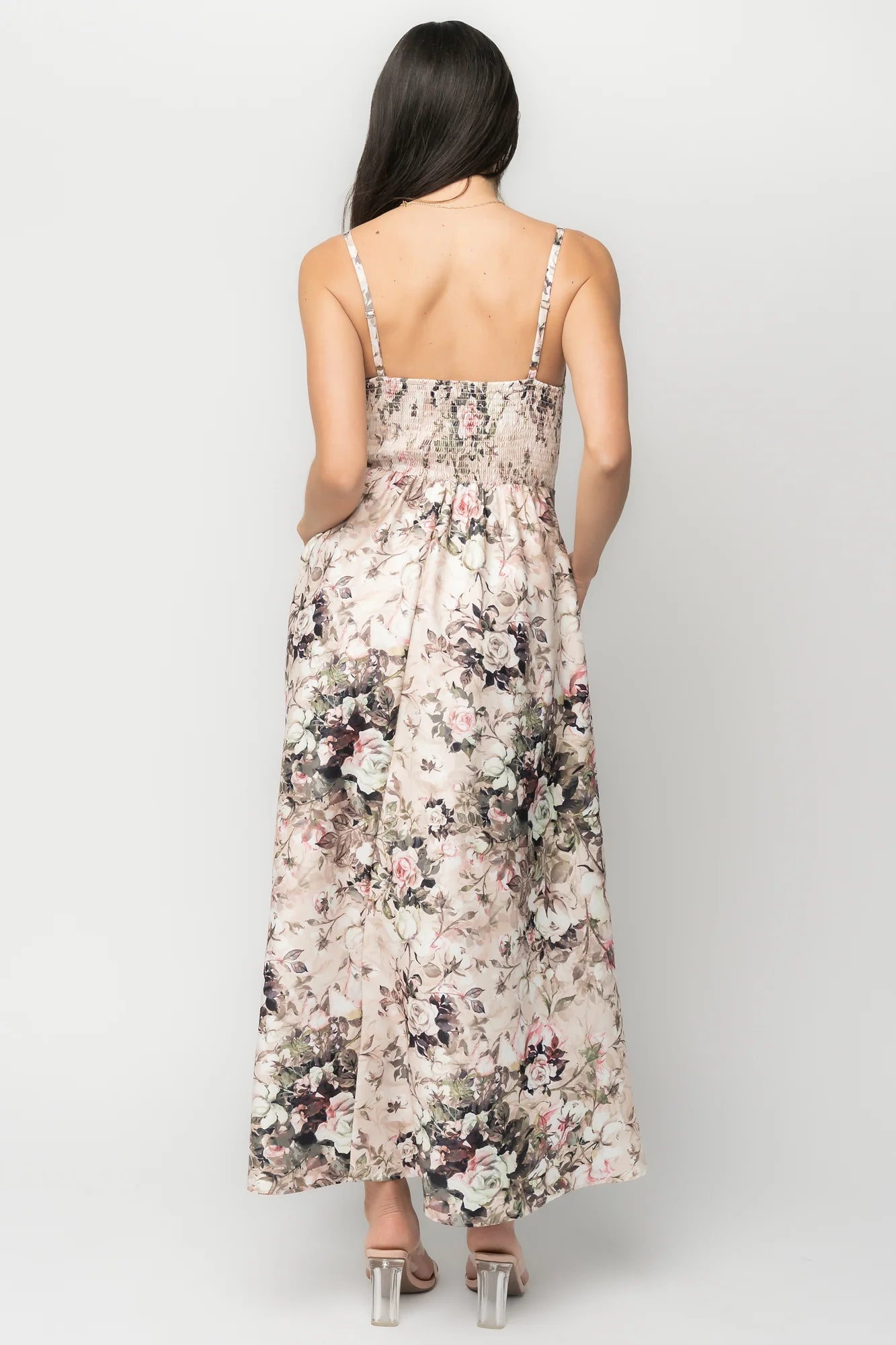 Celia Midi Dress | Beige Multi Floral