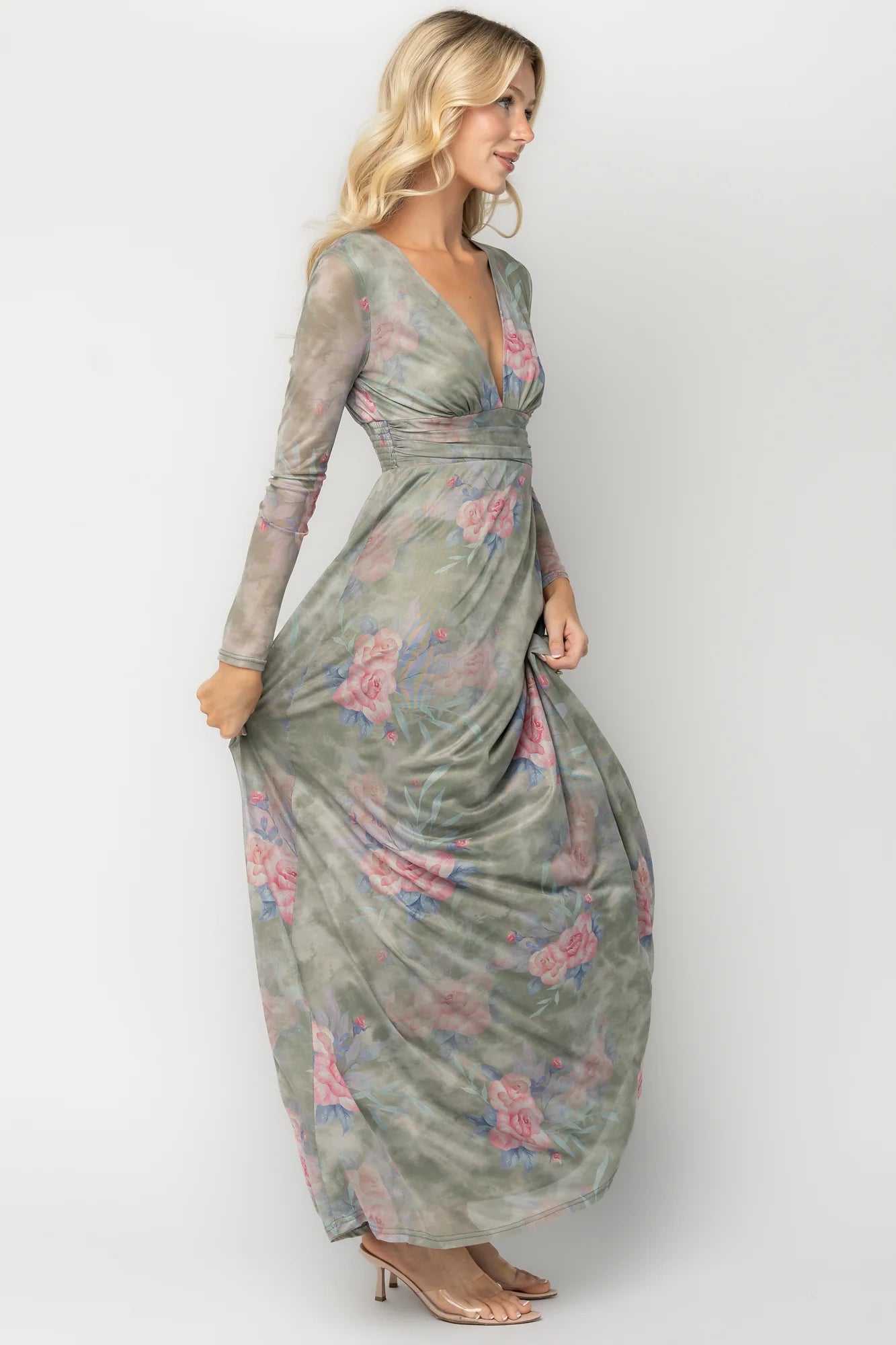 Fable Mesh Maxi Dress | Dusty Sage Floral