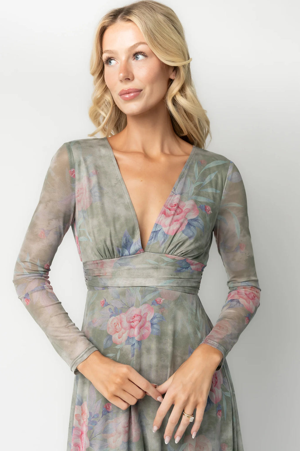Fable Mesh Maxi Dress | Dusty Sage Floral