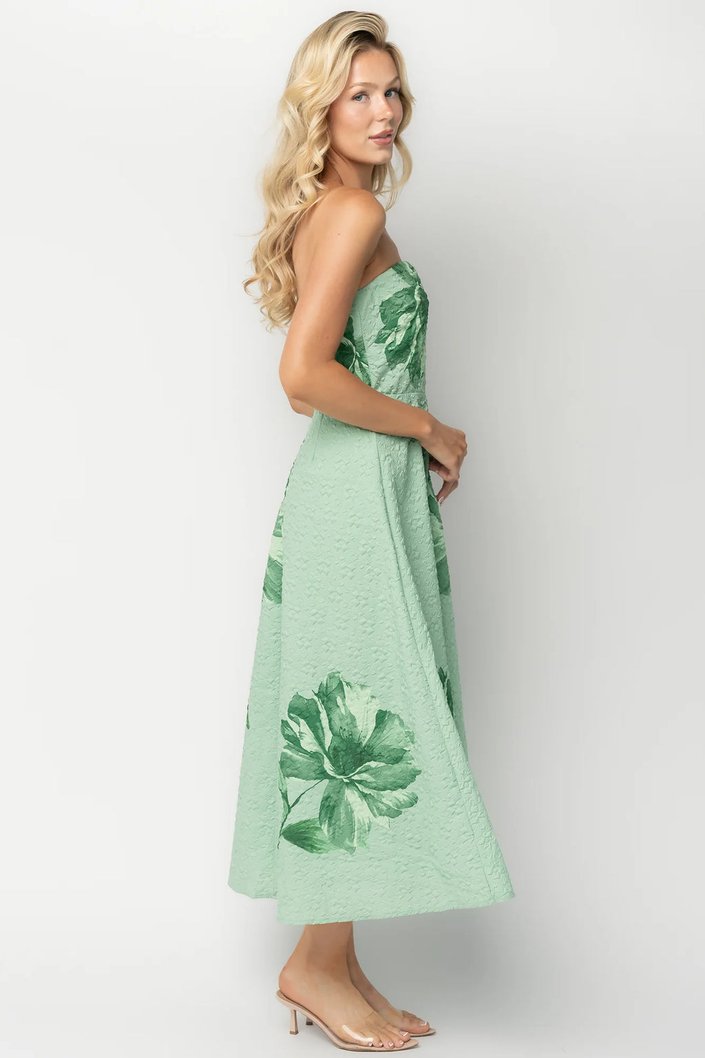 Genesis Strapless Midi Dress | Mint Green