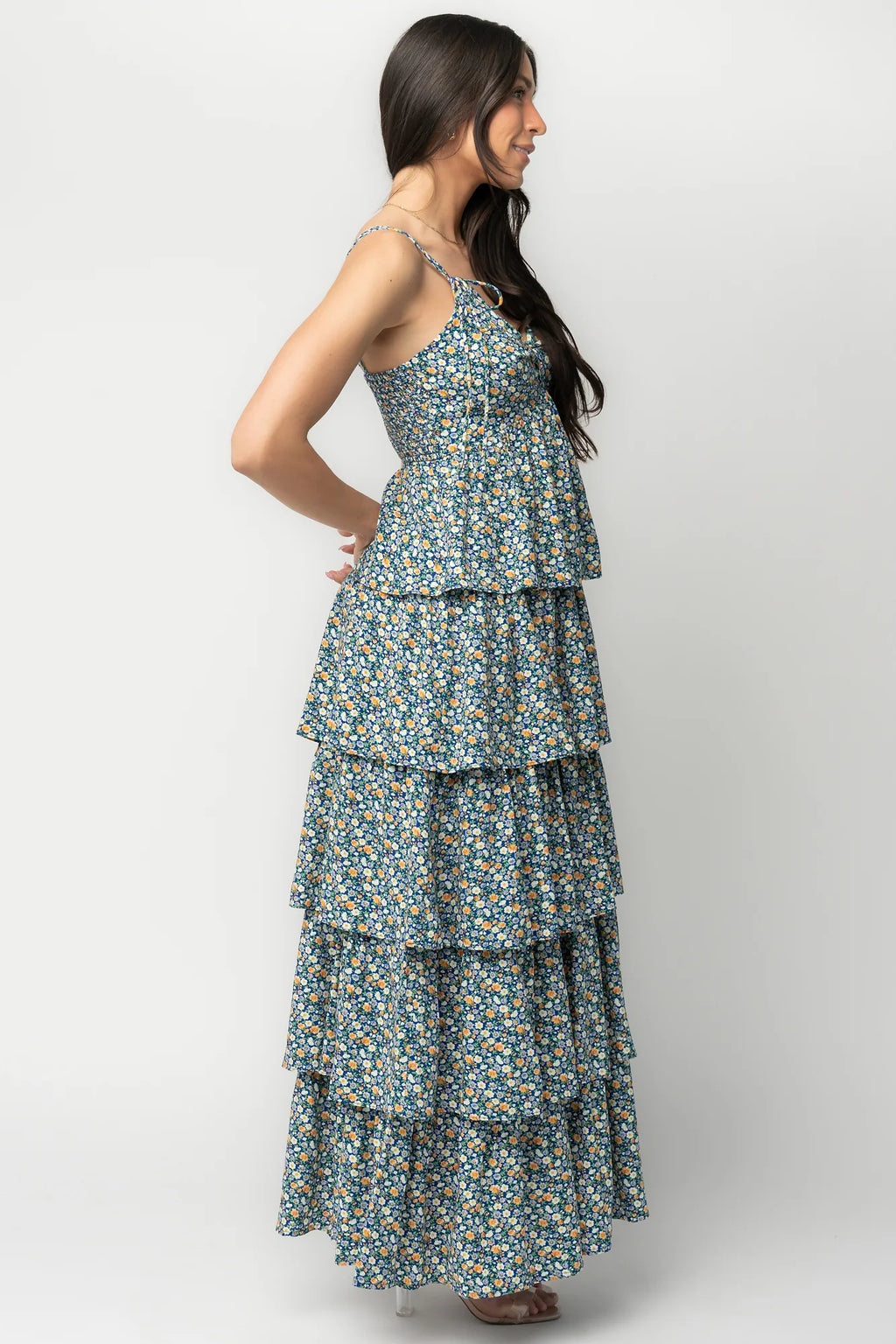 Wilma Maxi Dress | Dark Blue Multi