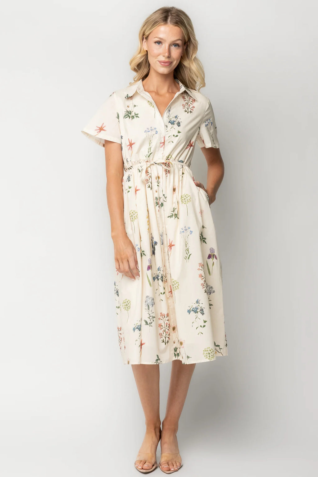 Marley Midi Dress | Ivory + Multi Floral