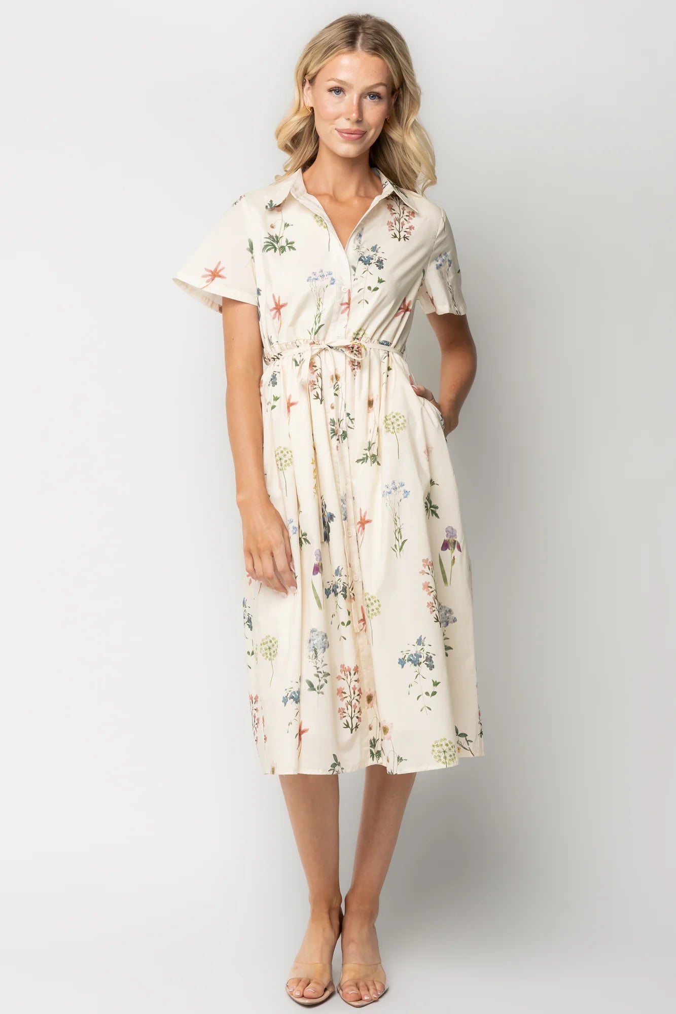 Marley Midi Dress | Ivory + Multi Floral