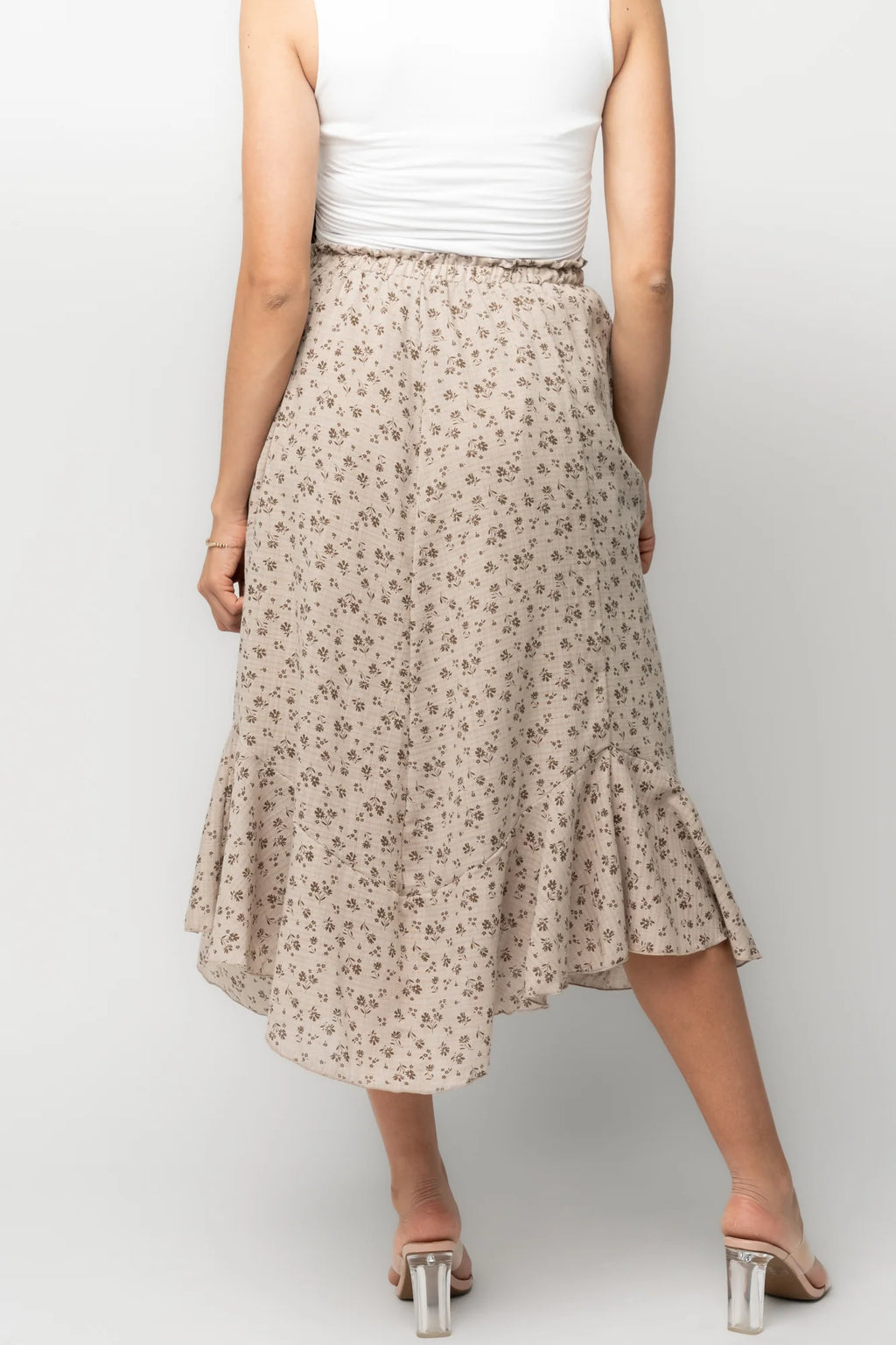 Wrenley Midi Skirt | Warm Taupe Floral