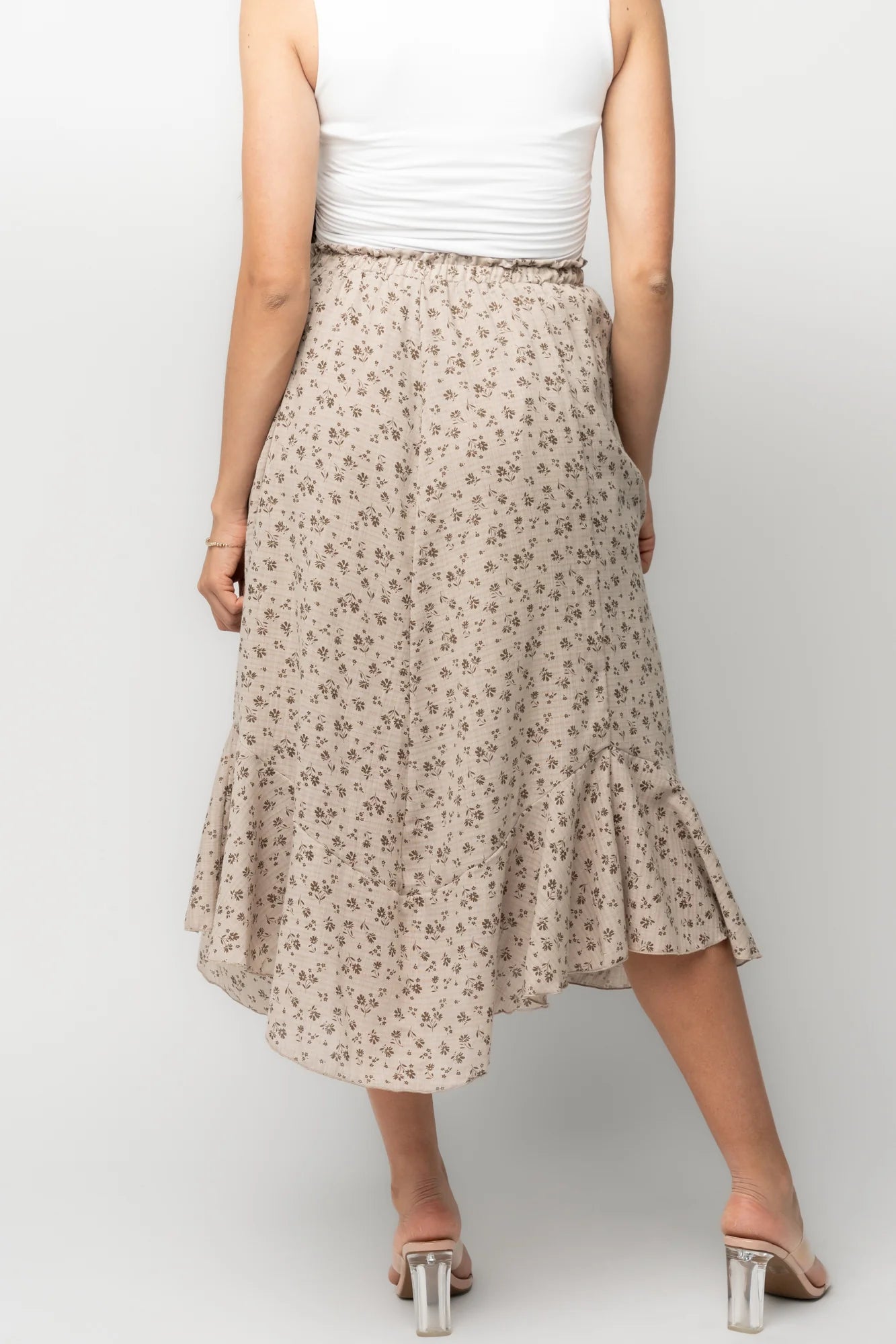 Wrenley Midi Skirt | Warm Taupe Floral