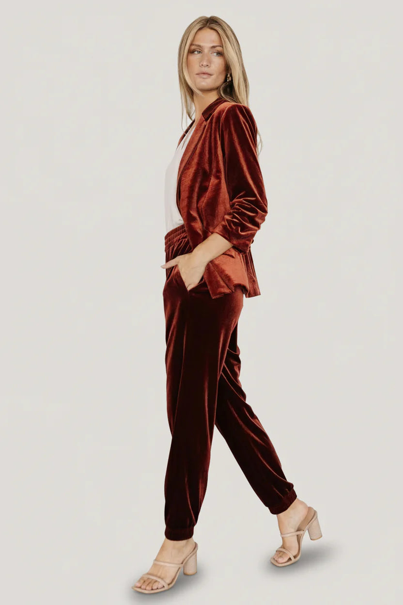 Archie Velvet Jogger Pants | Cinnamon