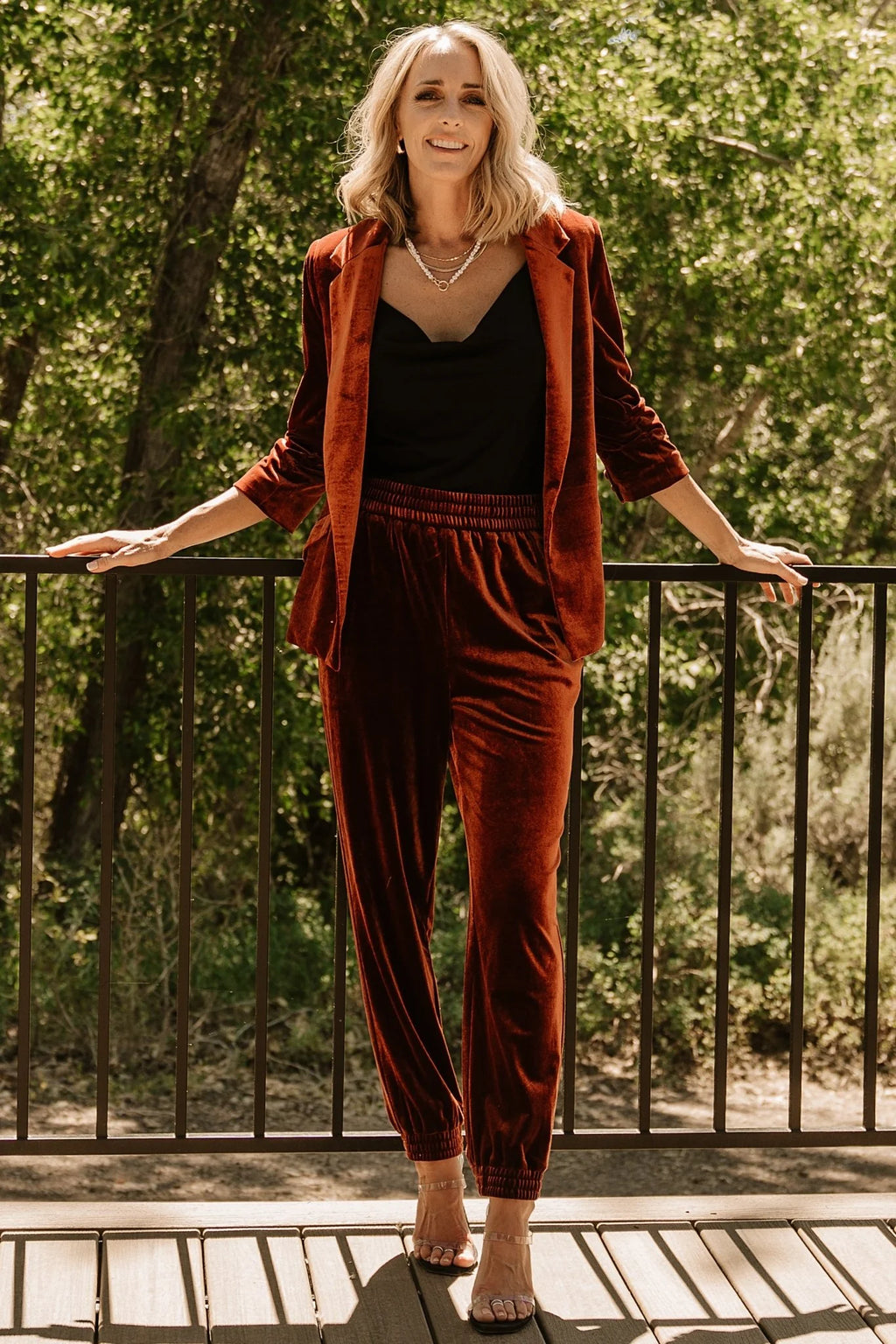 Archie Velvet Jogger Pants | Cinnamon