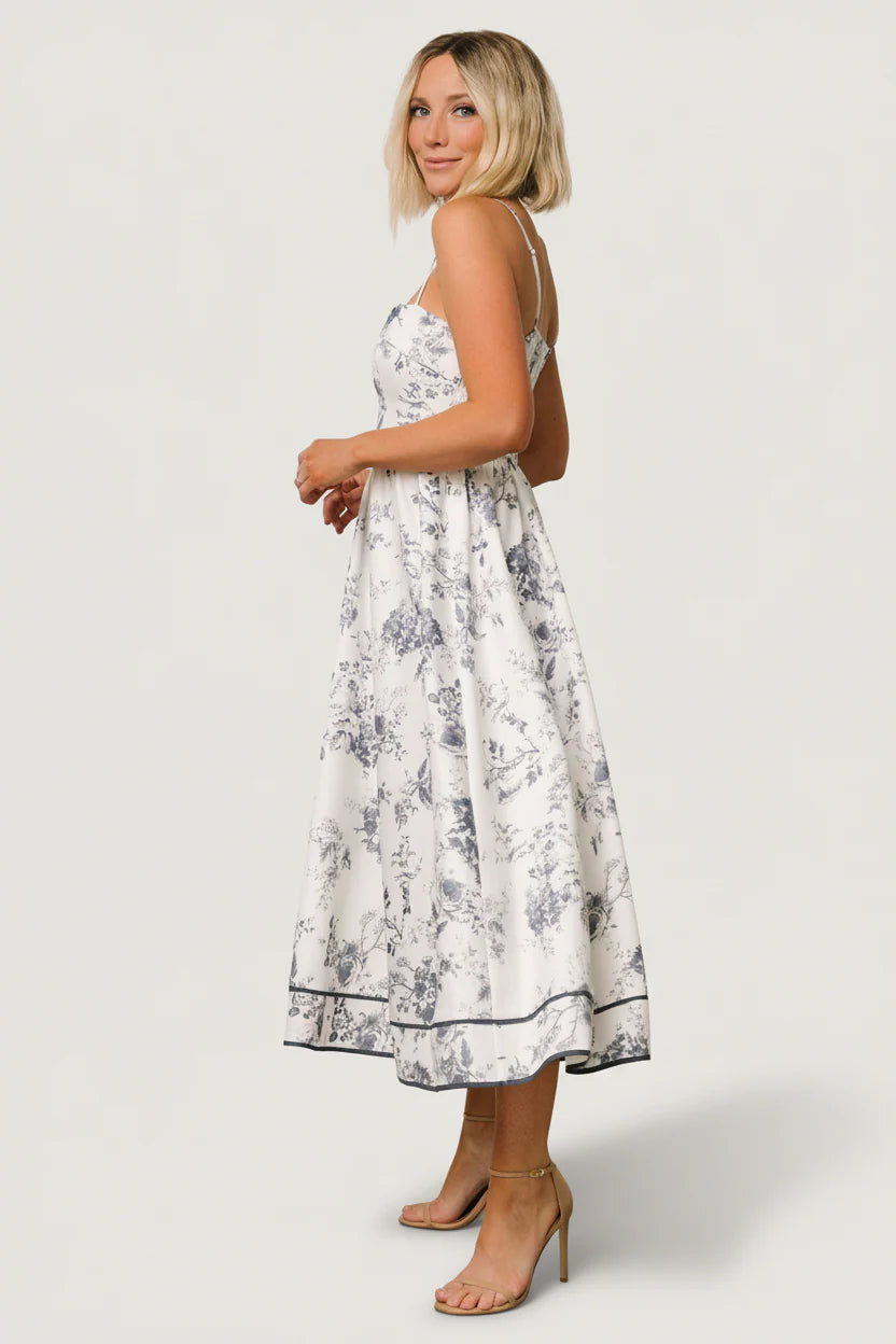 Bellagio Midi Dress | Slate Floral