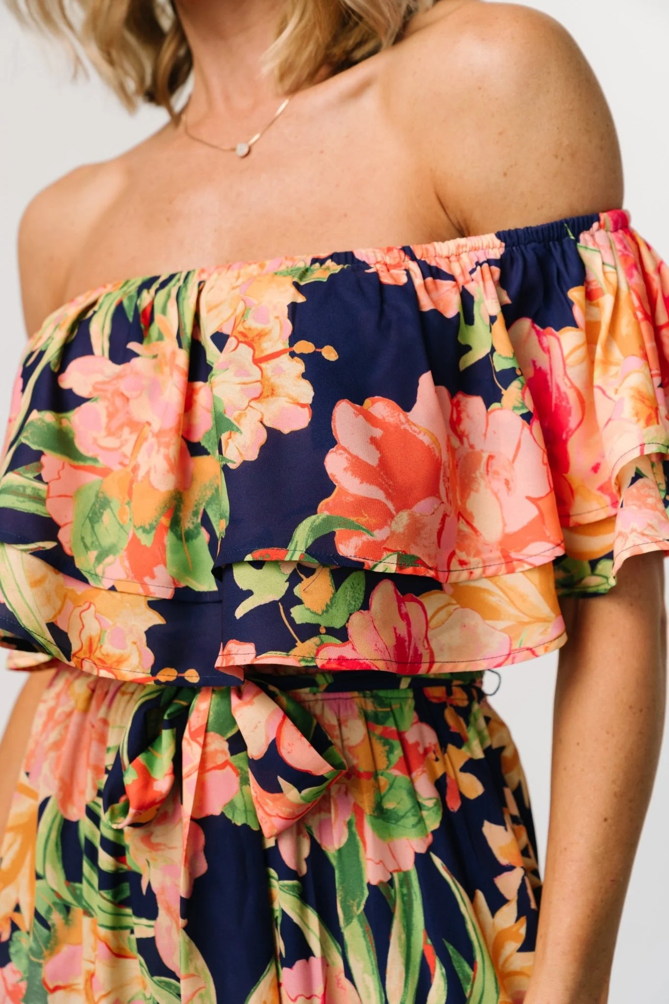Capistrano Ruffle Jumpsuit | Navy Floral