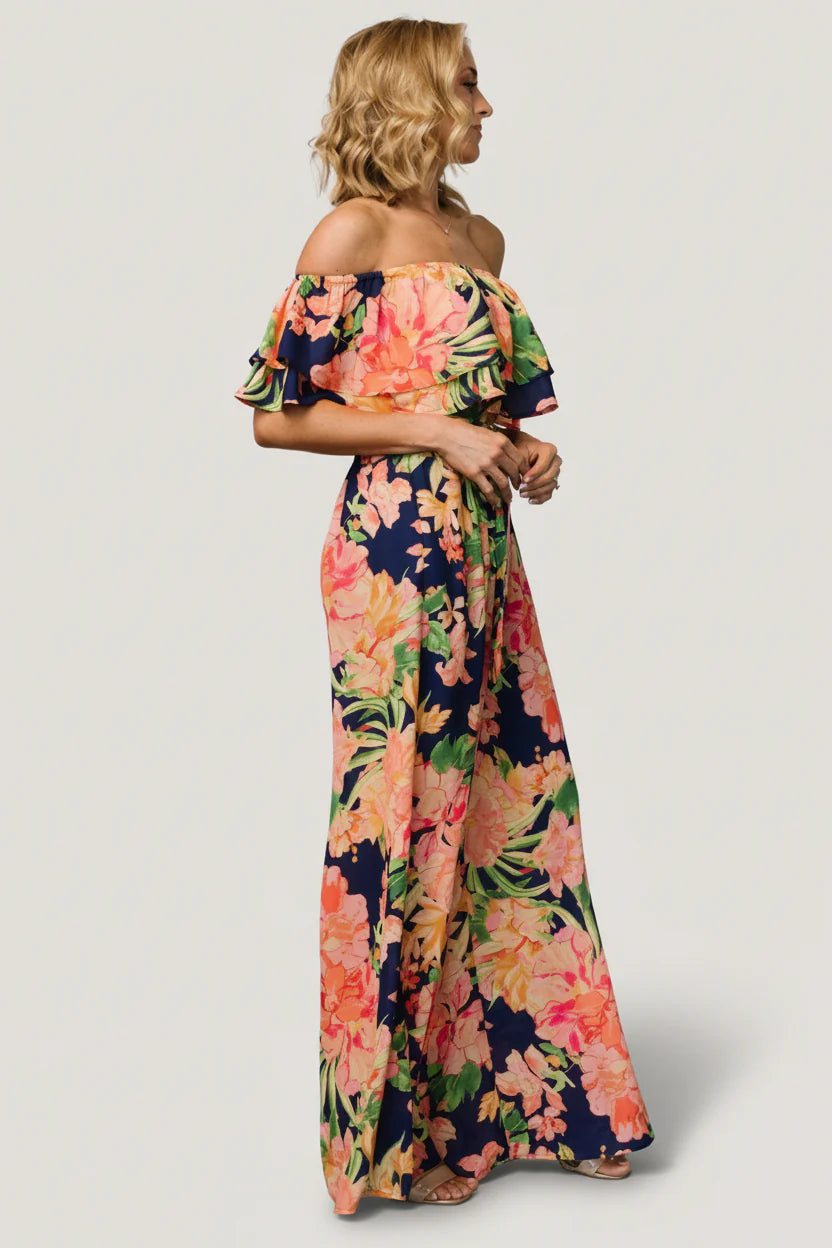 Capistrano Ruffle Jumpsuit | Navy Floral