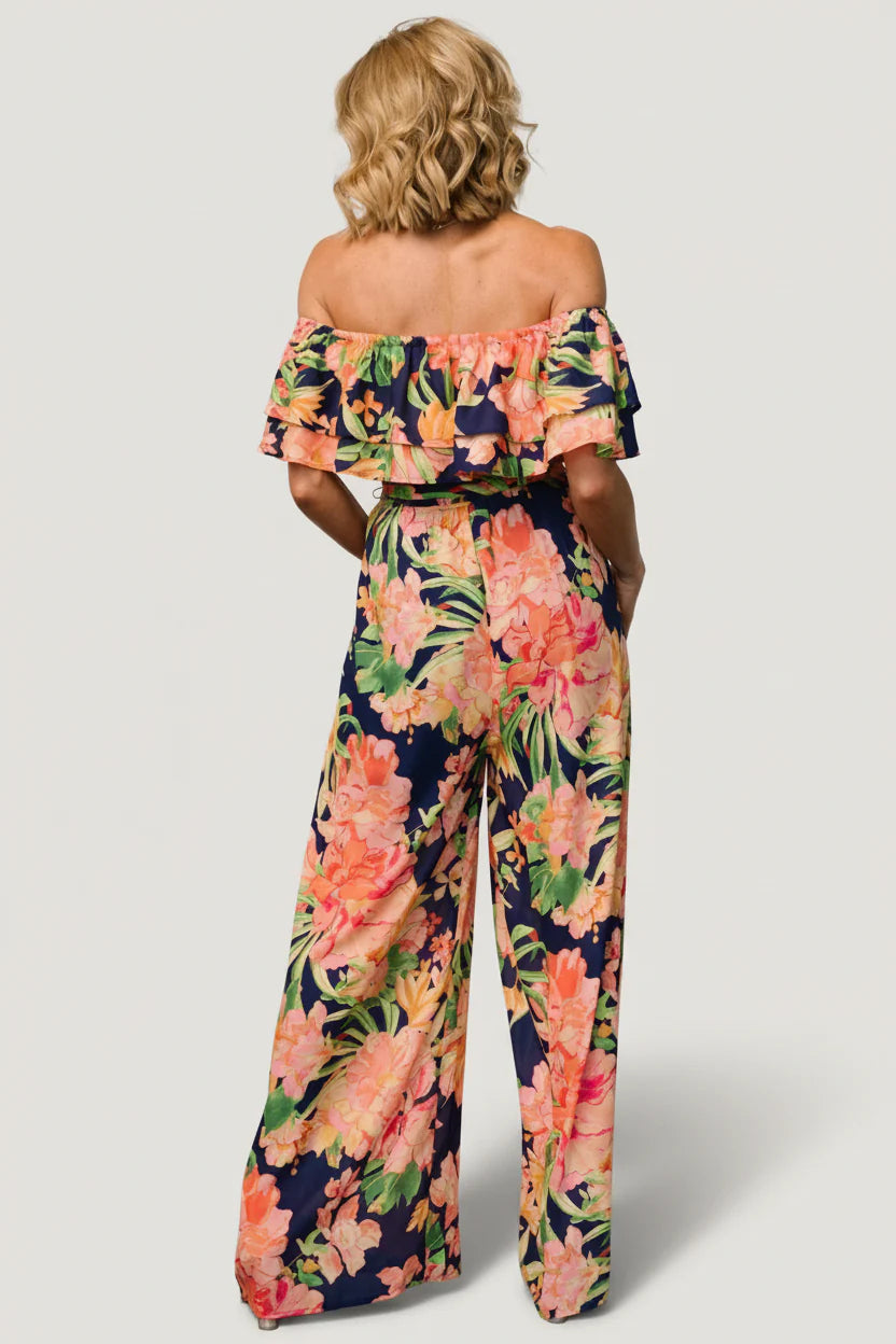 Capistrano Ruffle Jumpsuit | Navy Floral