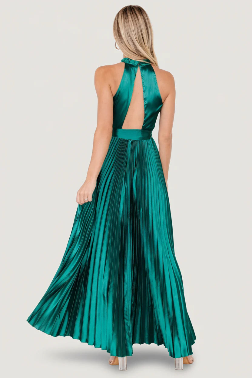 Capulet Pleated Maxi Dress | Emerald