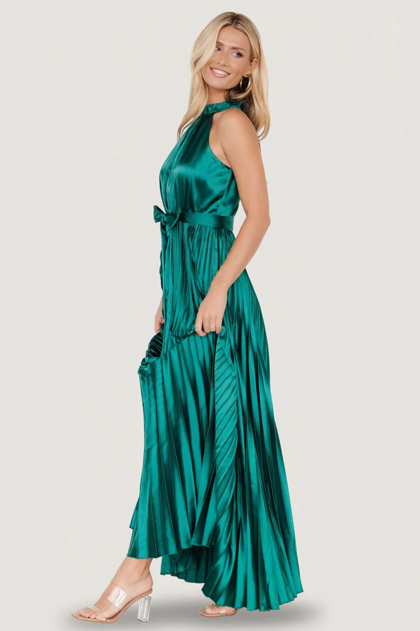Capulet Pleated Maxi Dress | Emerald