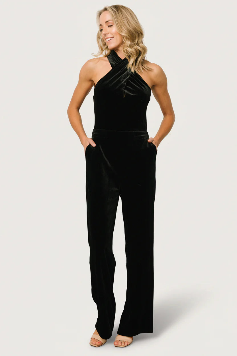 Cleopatra Velvet Jumpsuit | Black