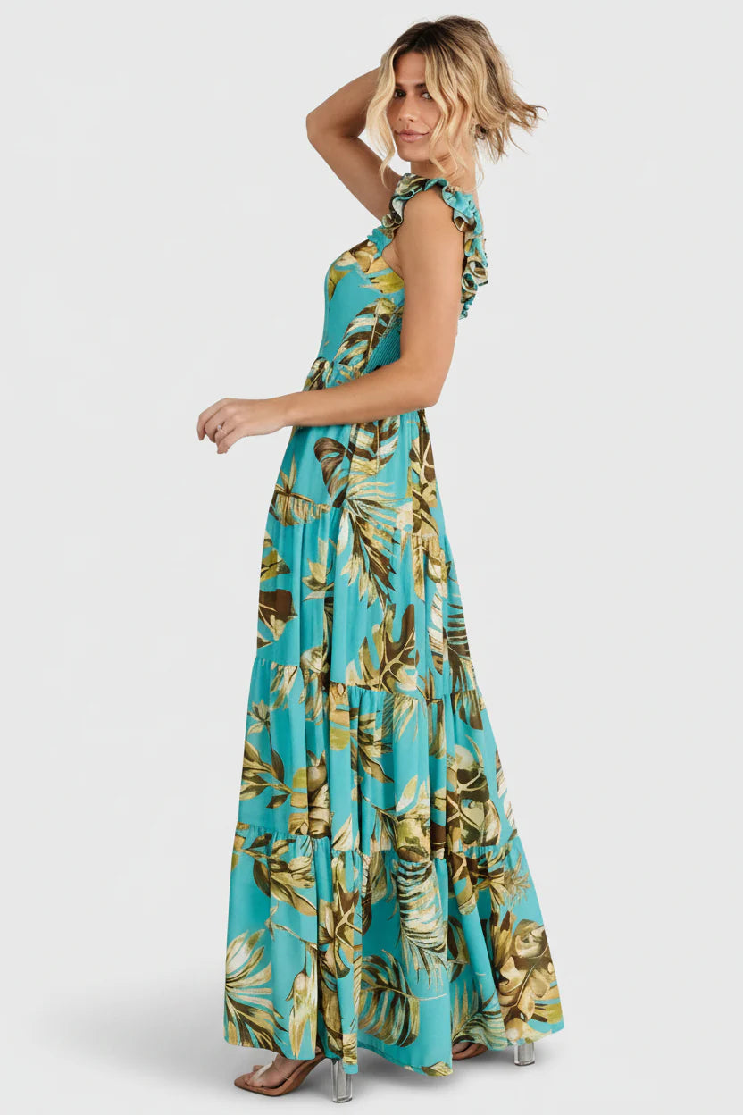 Encinitas Maxi Dress | Caribbean Blue Print