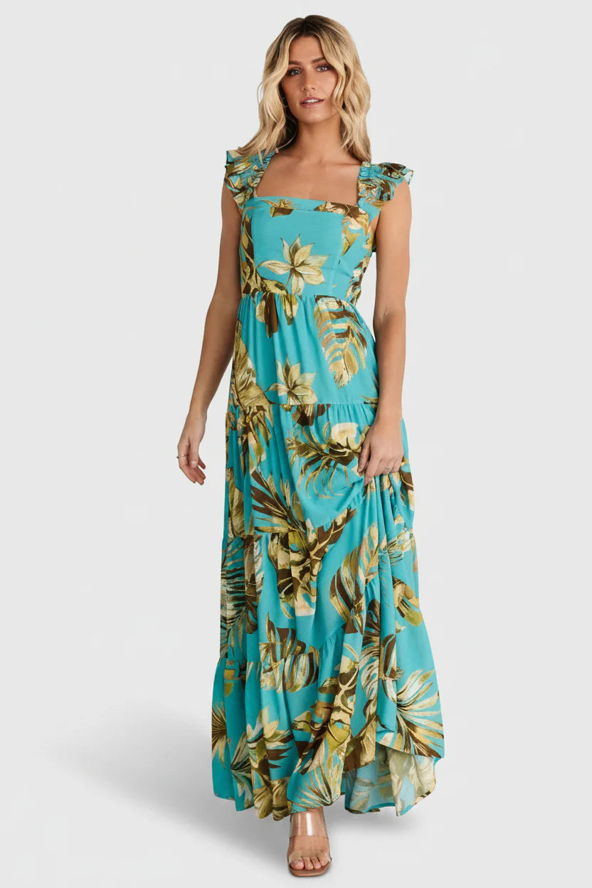 Encinitas Maxi Dress | Caribbean Blue Print