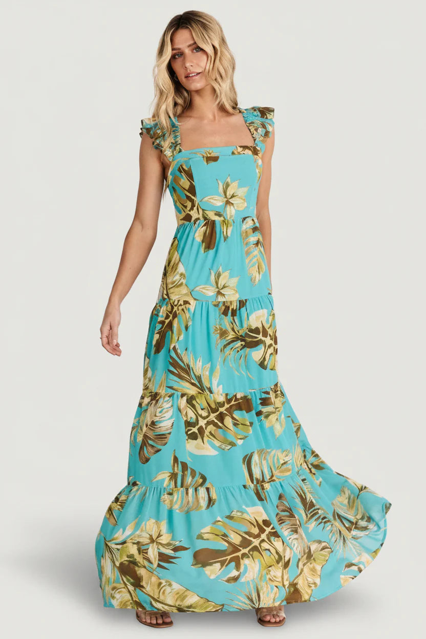 Encinitas Maxi Dress | Caribbean Blue Print
