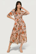 Fabian Jacquard Midi Dress | Dusty Mauve Multi