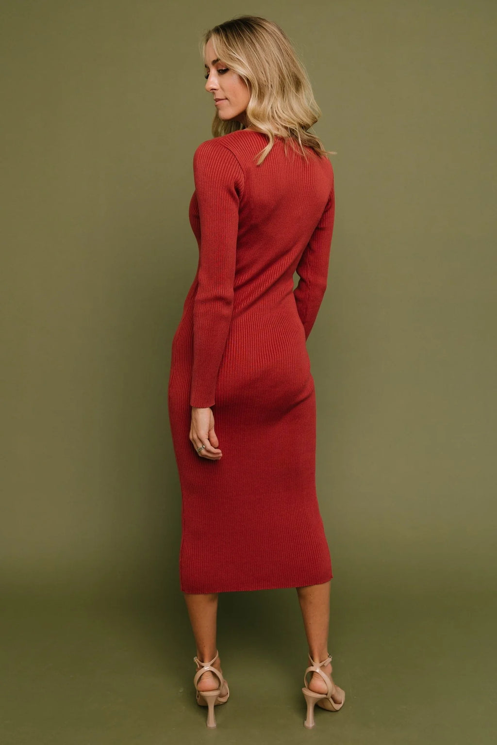 Fairmount Ribbed Midi Dress | Clay