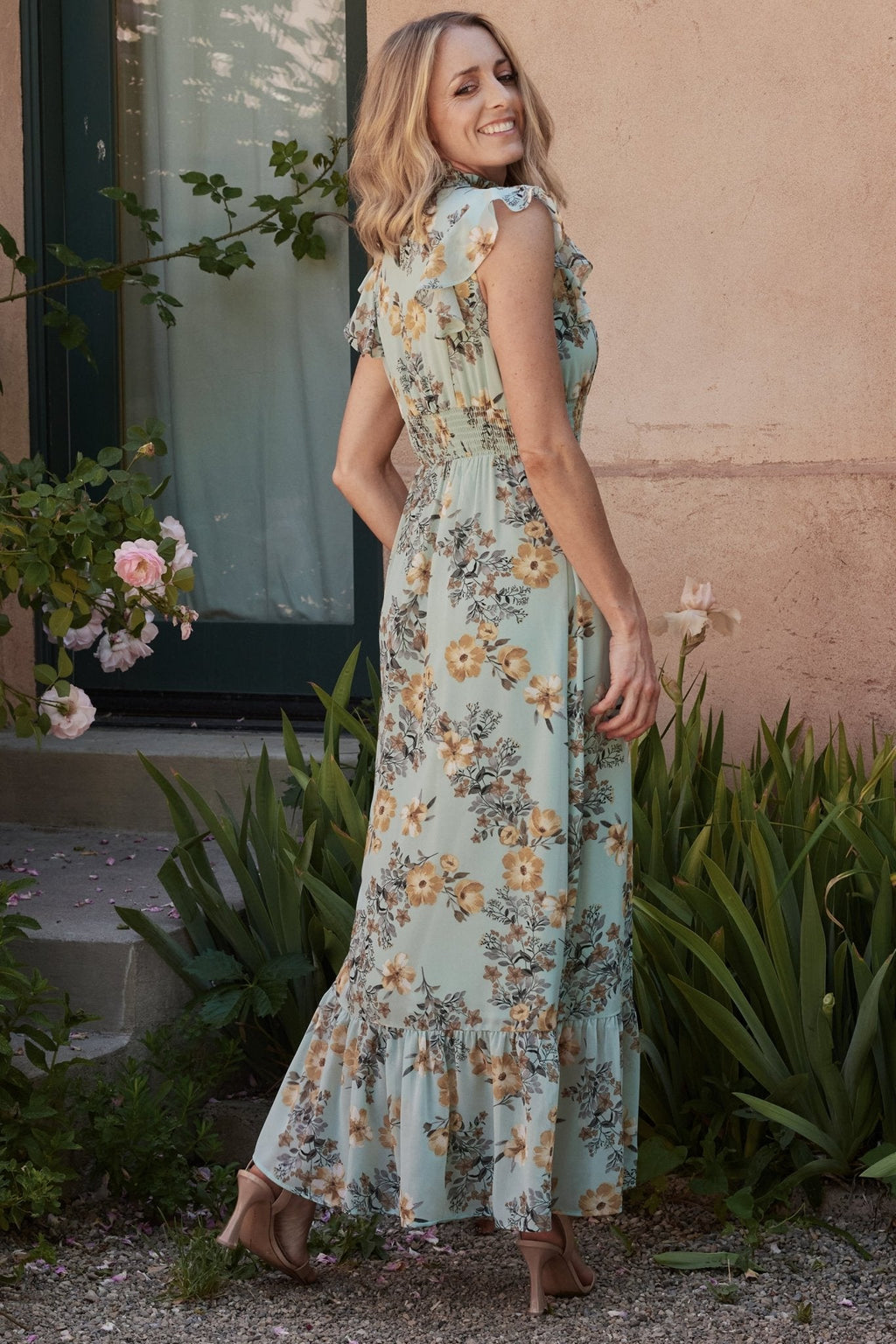 Kearny Ruffle Maxi Dress | Mint Floral