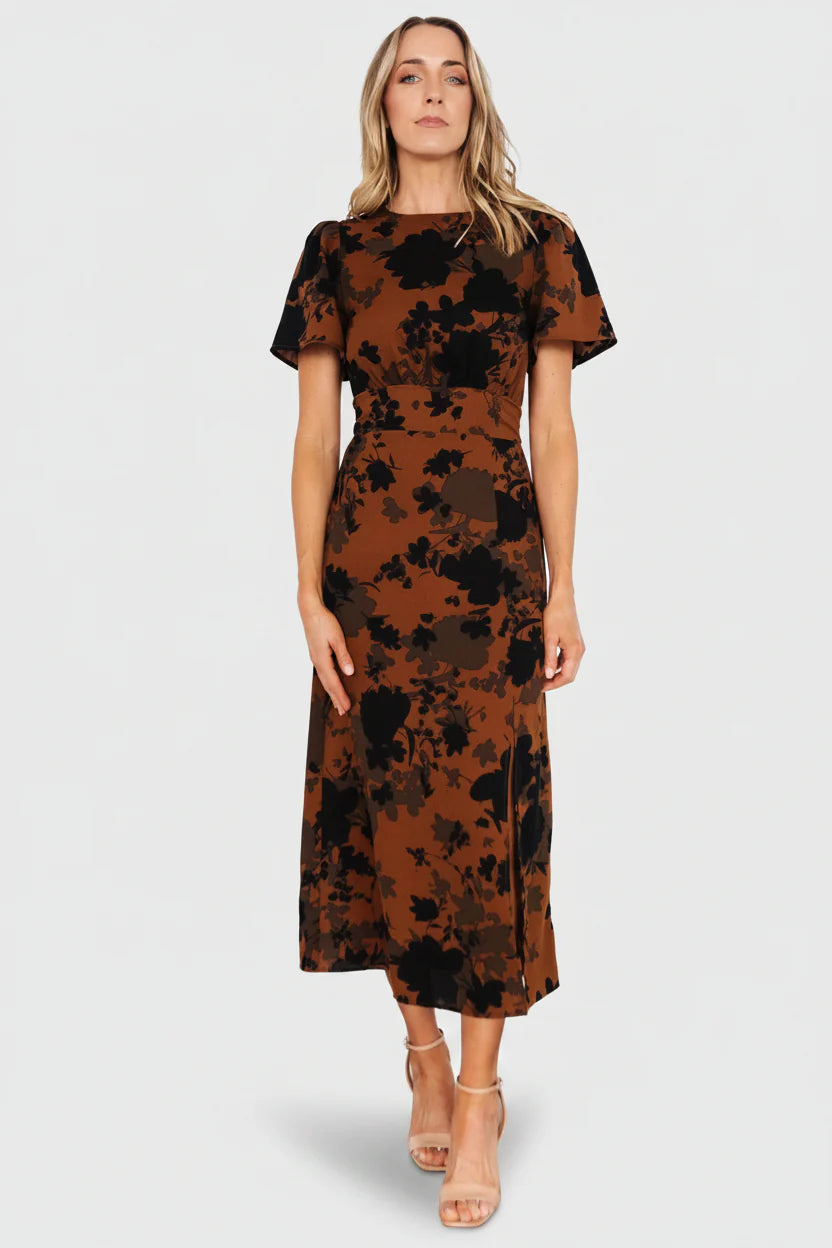 Lenni Midi Dress | Espresso Print